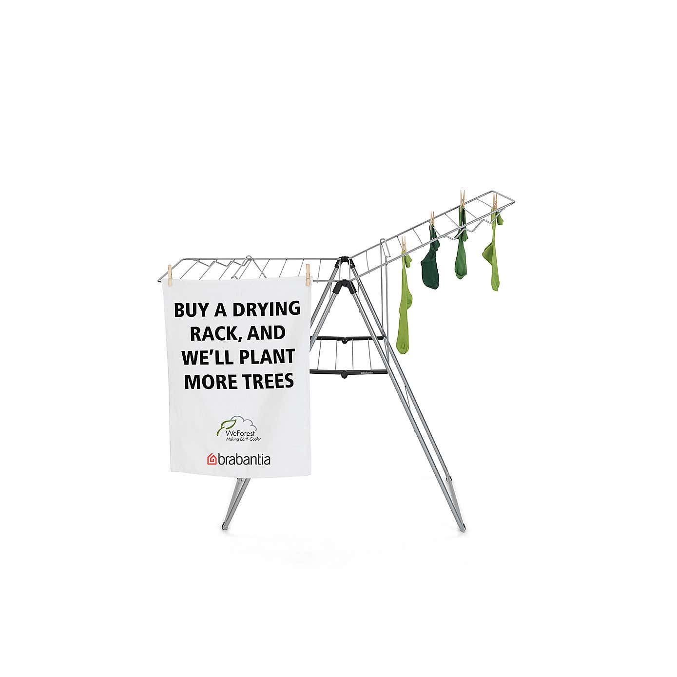 Brabantia Metallic Grey HangOn Drying Rack 20m