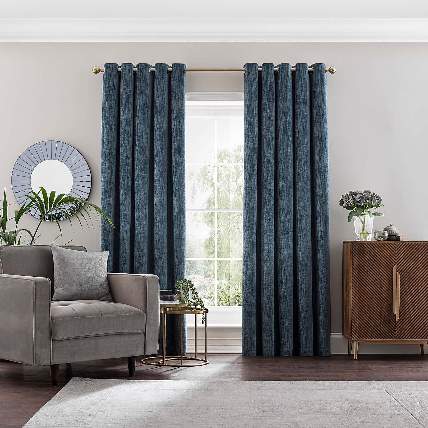 Chenille Ultra Blackout Eyelet Curtains