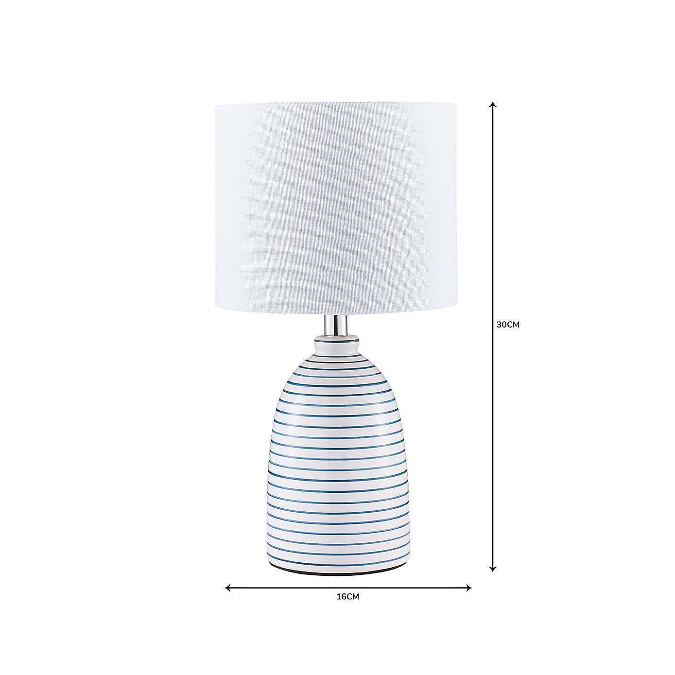 Tenby Ceramic White and Blue Table Lamp