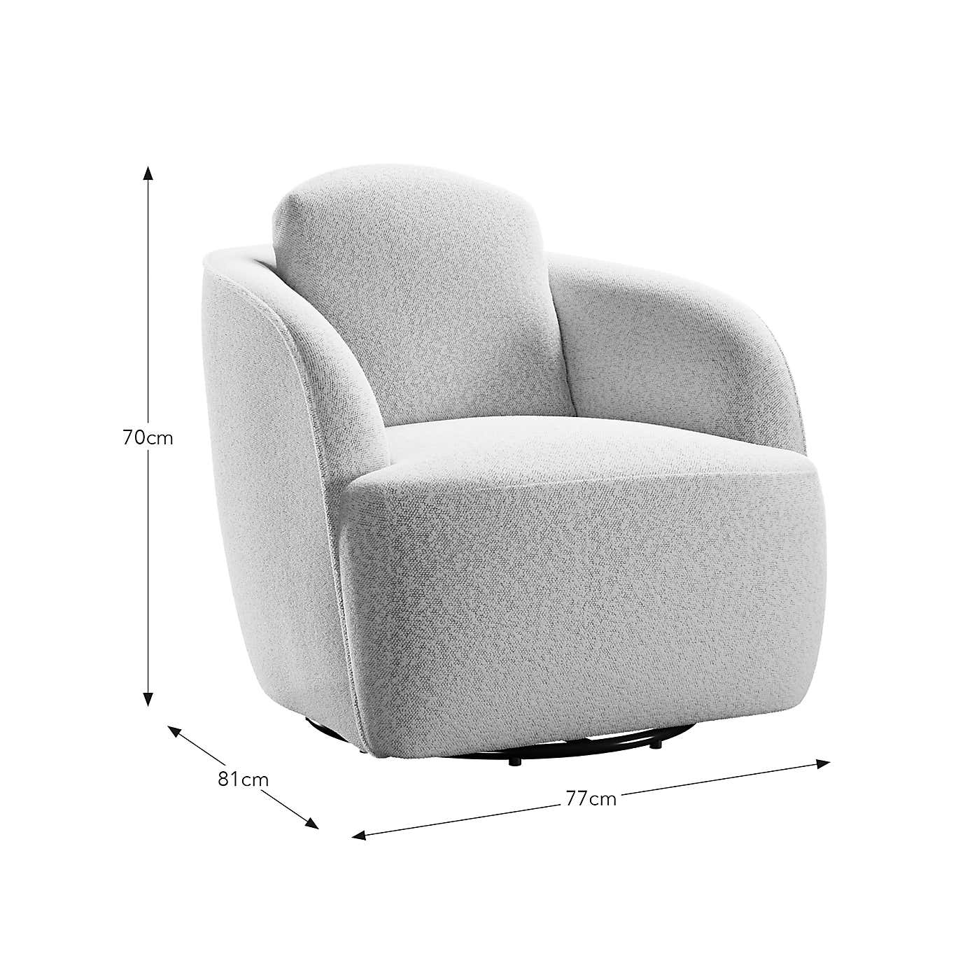 Wren Two Tone Boucle Swivel Chair