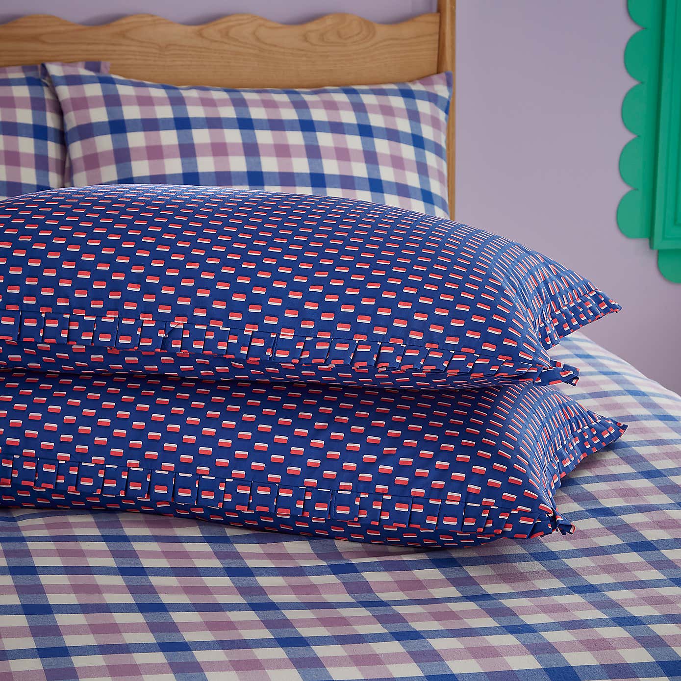 Sophie Robinson Dash Dot 100% Cotton Standard Pillowcase Pair