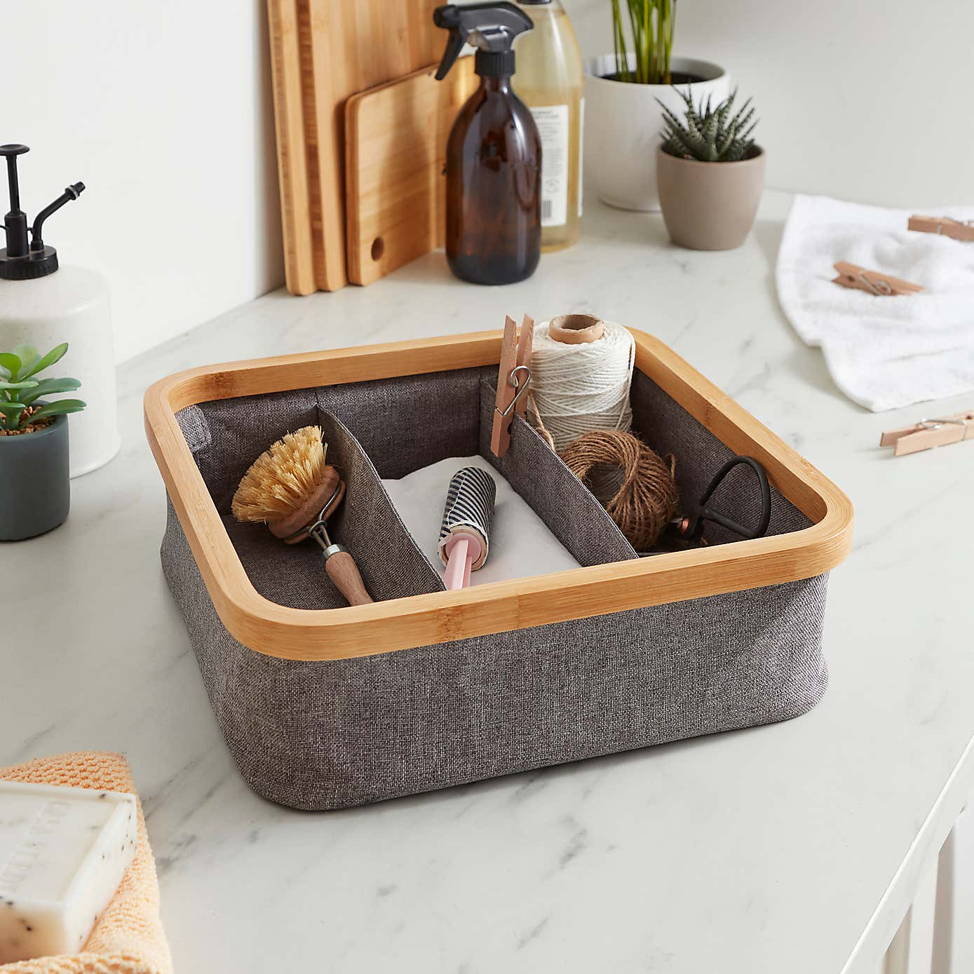Berkeley 3 Compartments Foldable Storage Basket