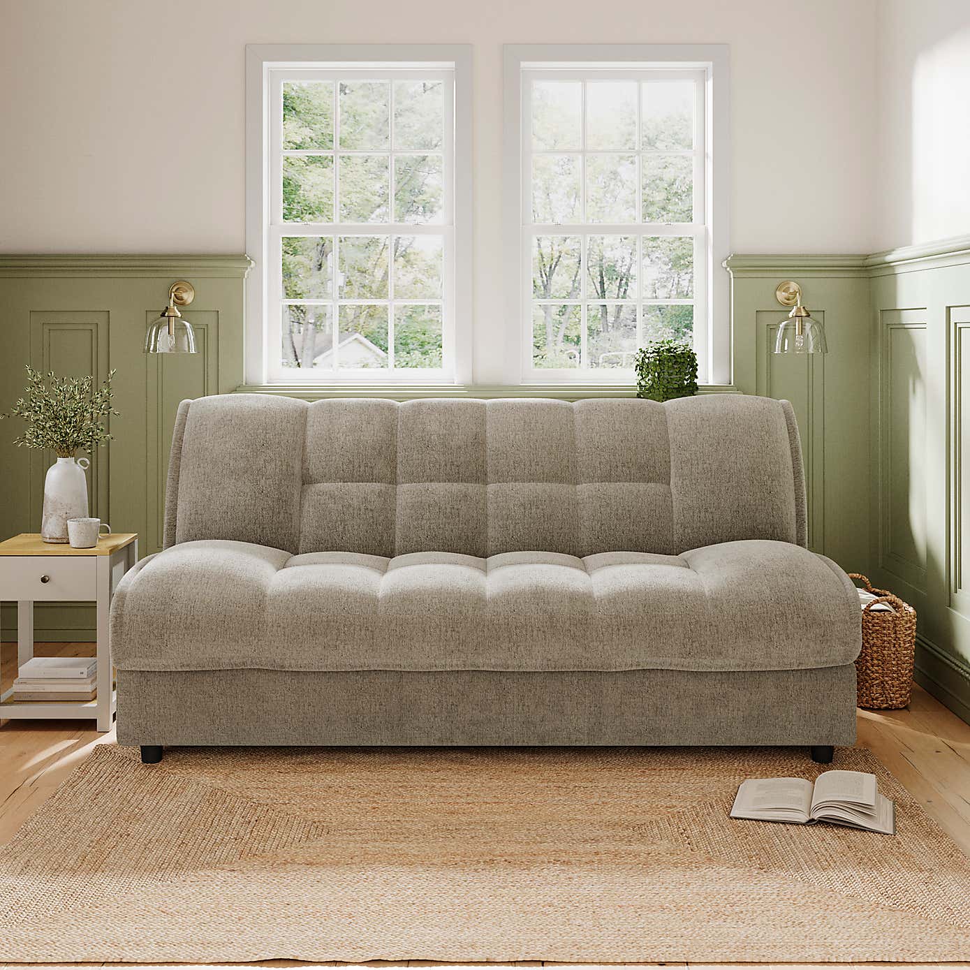 Emery Squish Soft Chenille Clic Clac Storage Sofa Bed