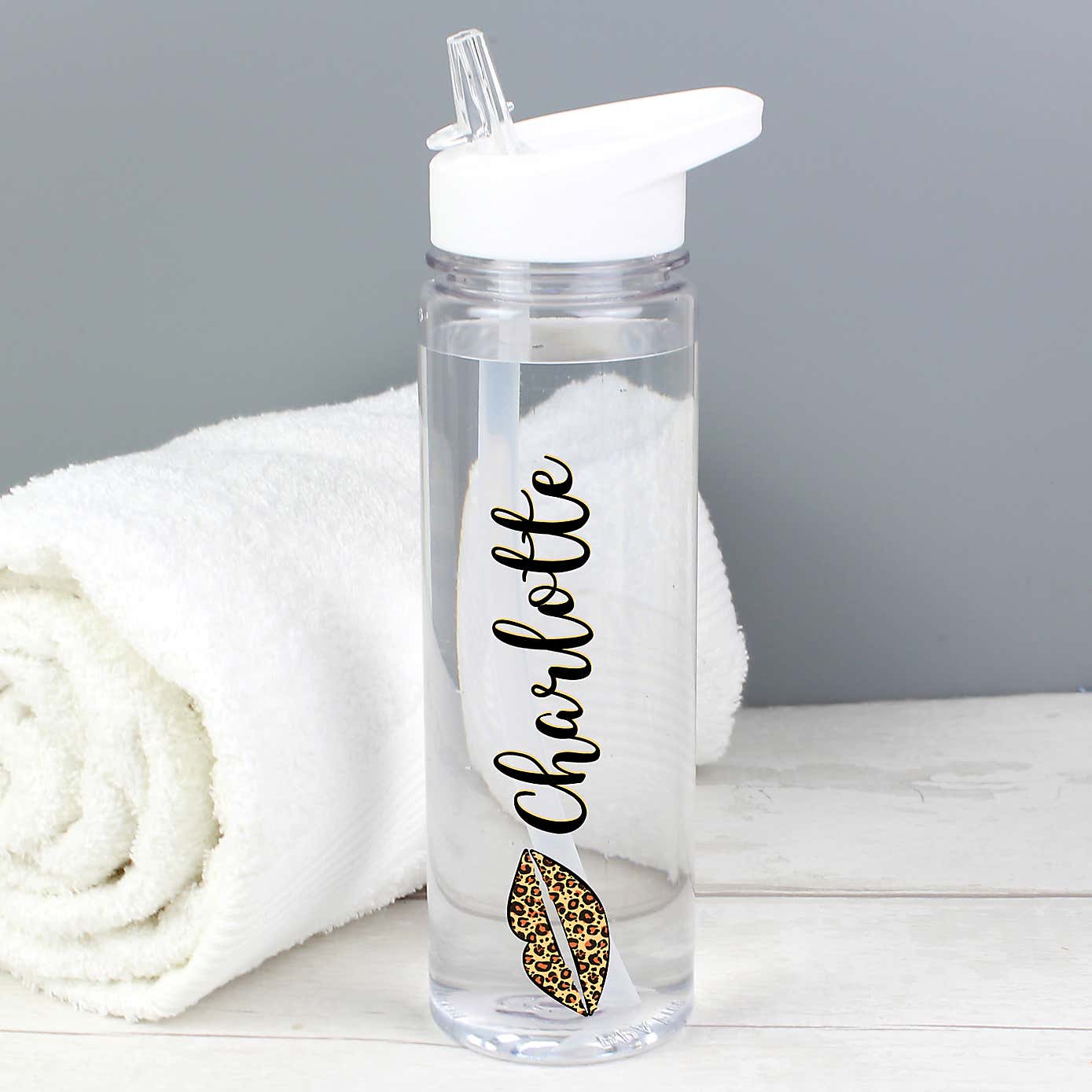 Personalised Lepoard Lips Water Bottle