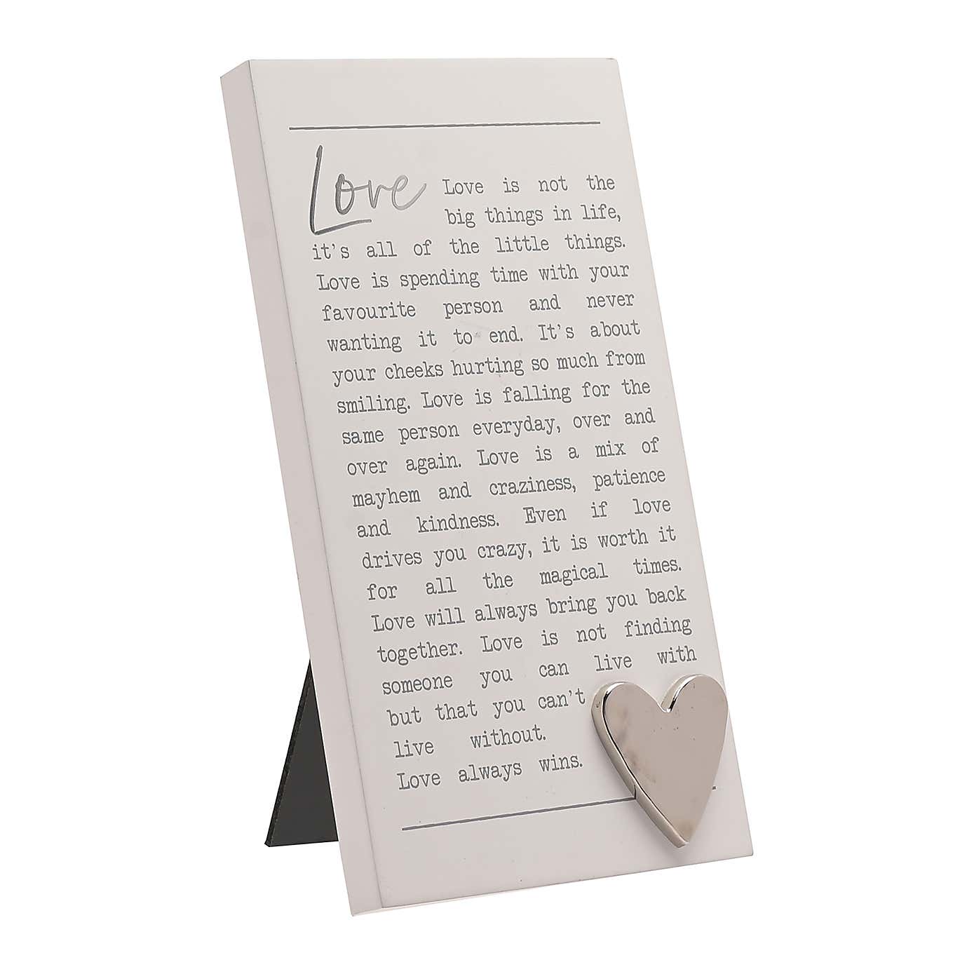 Love Moments Plaque