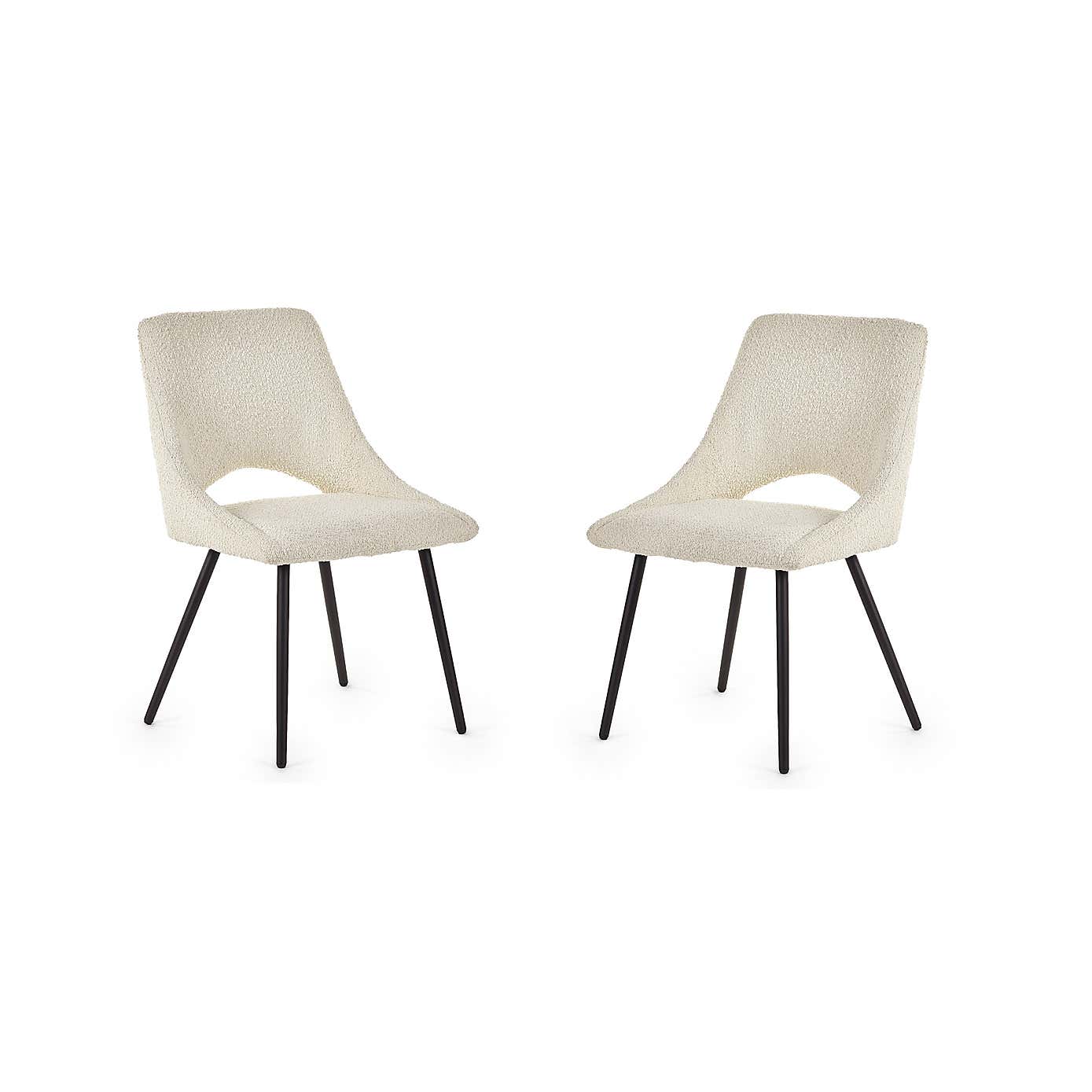 Iris Set Of 2 Dining Chairs, Boucle