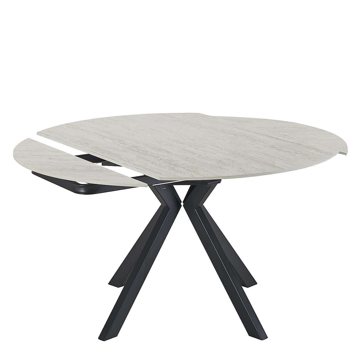 Indus Valley Camden Extendable 4-6 Seater Round Ceramic Dining Table