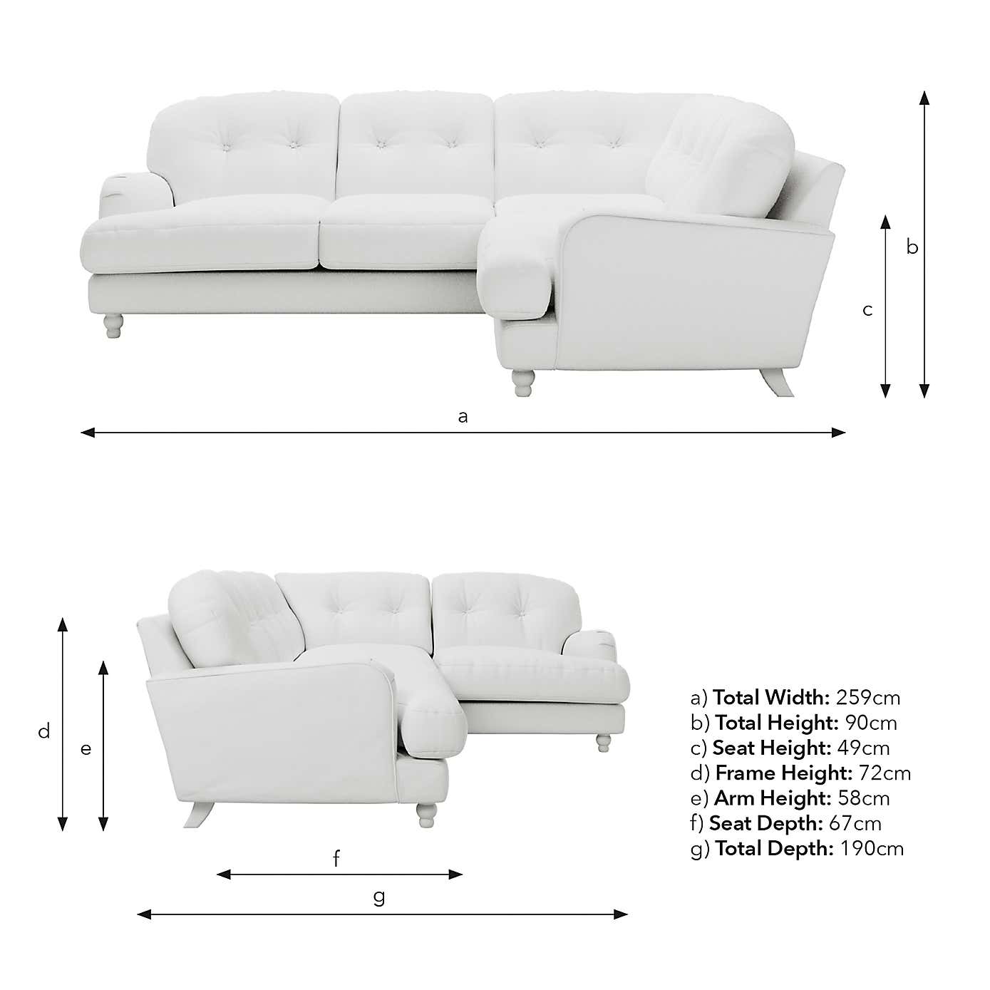 Martha Slub Faux Linen Full Corner Sofa