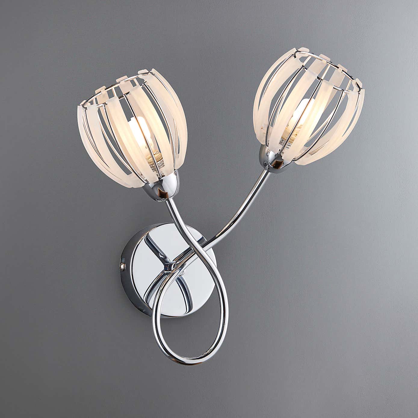 Rosa 2 Light Chrome Wall Light