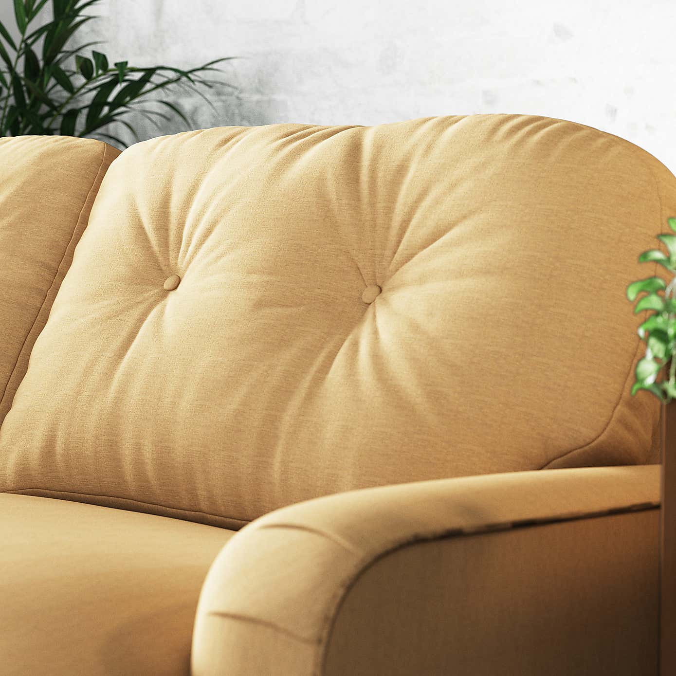 Martha Slub Faux Linen Corner Chaise Sofa