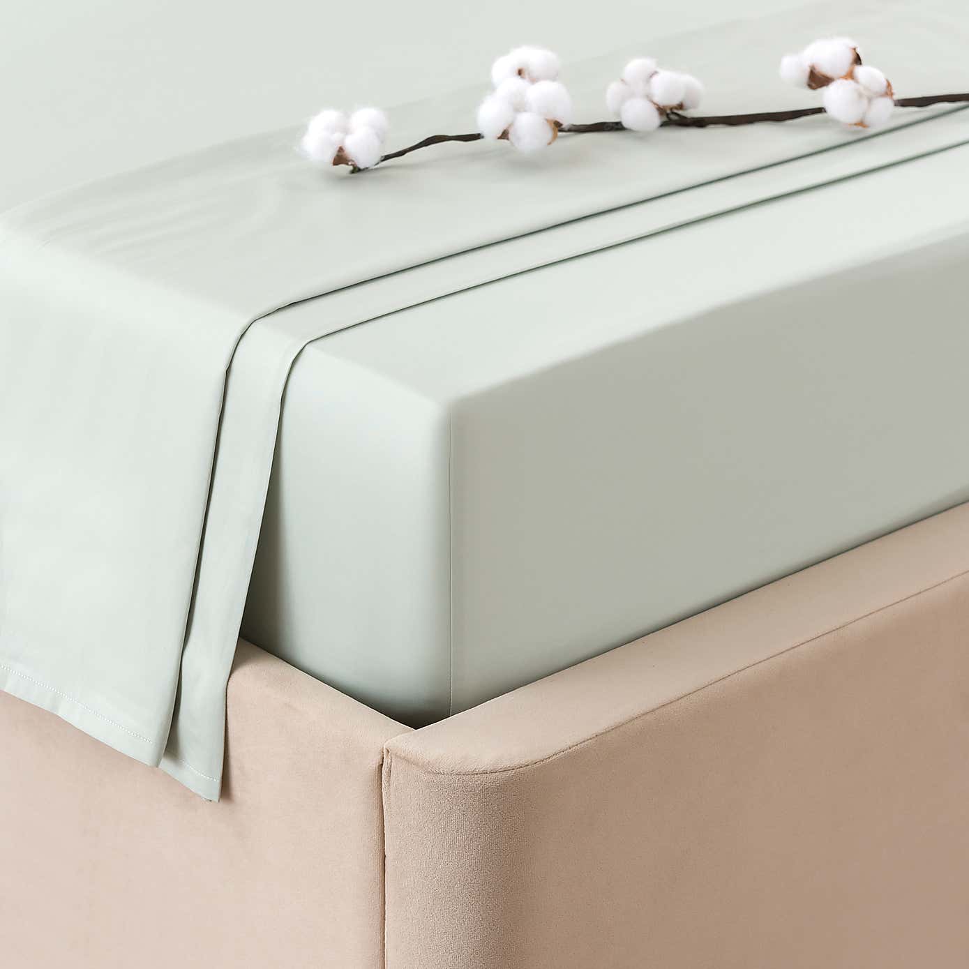 Dorma 300 Thread Count 100% Cotton Sateen Plain Flat Sheet