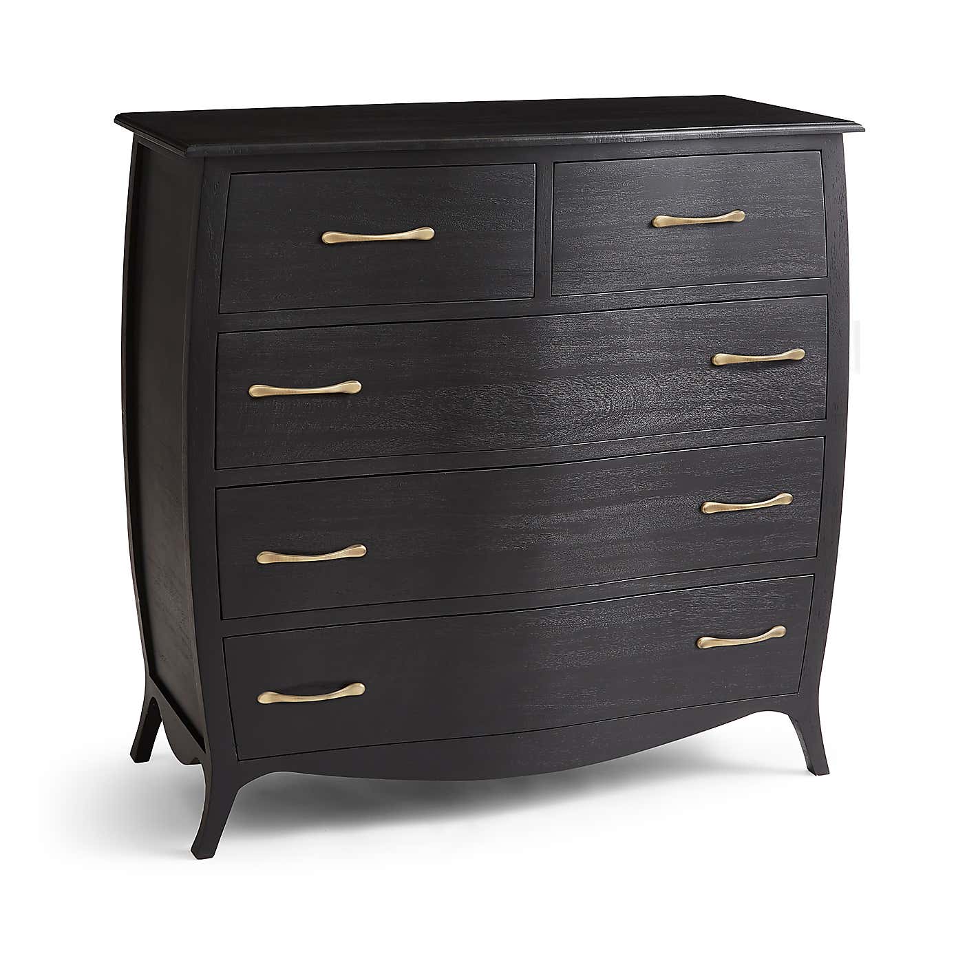 Keiko 5 Drawer Chest, Black Mango Wood