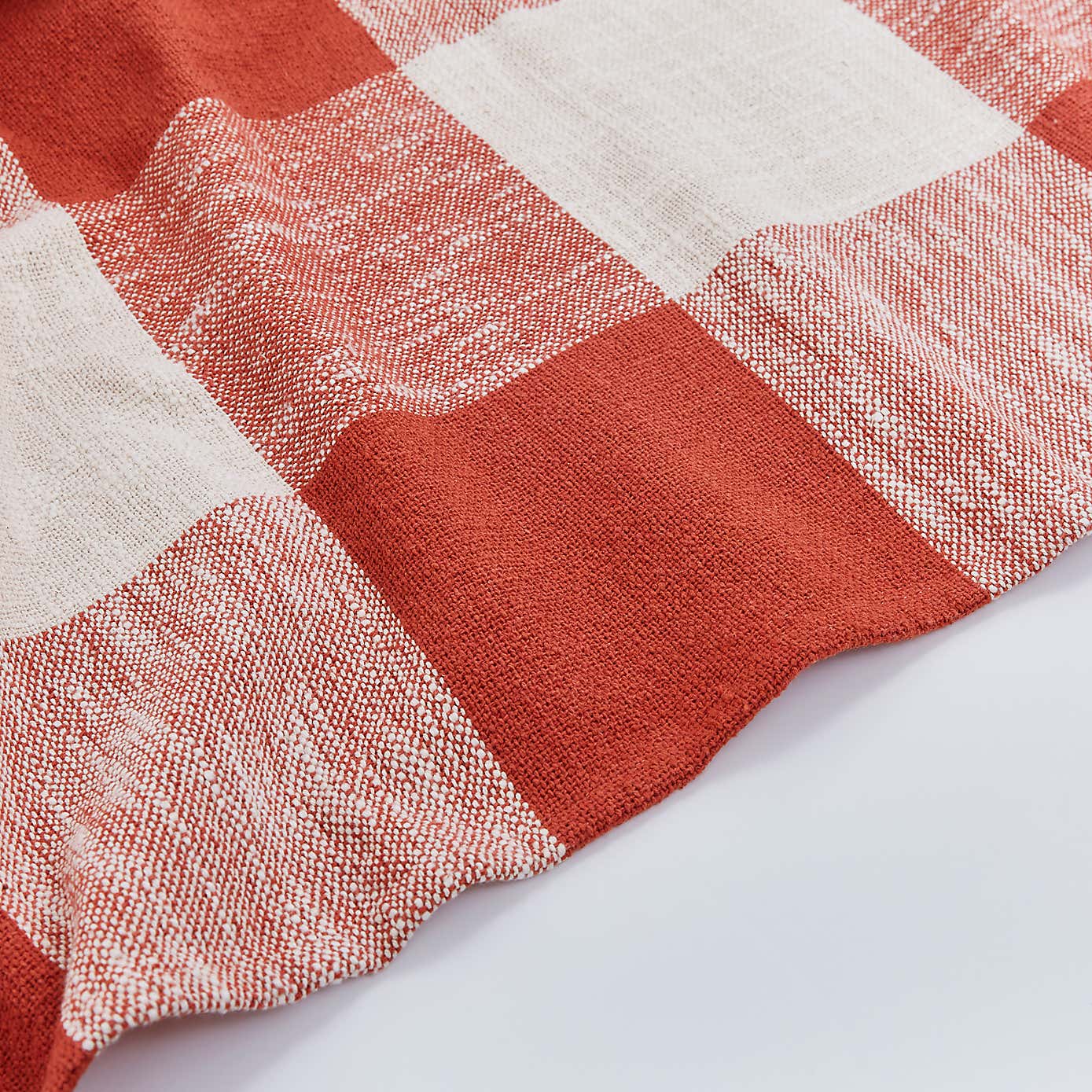 Woven Check Cotton Throw 130cm x 180cm