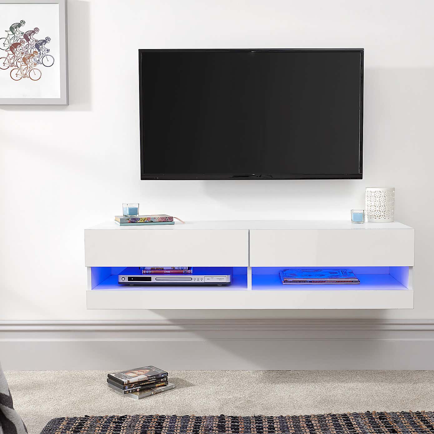 Galicia LED Floating Wall TV Unit for TVs up to 55"