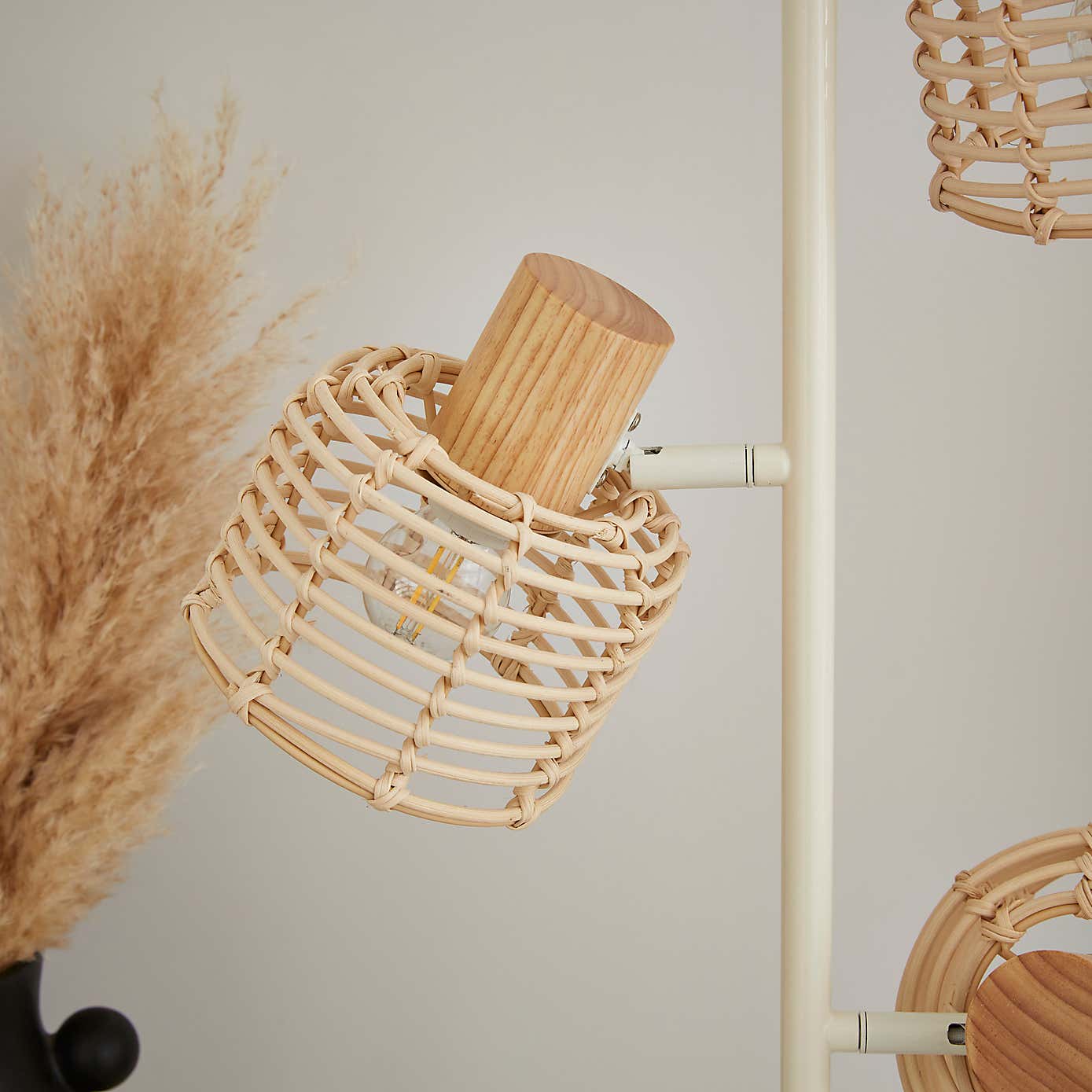 Emil Rattan 3 Light Adjustable Floor Lamp