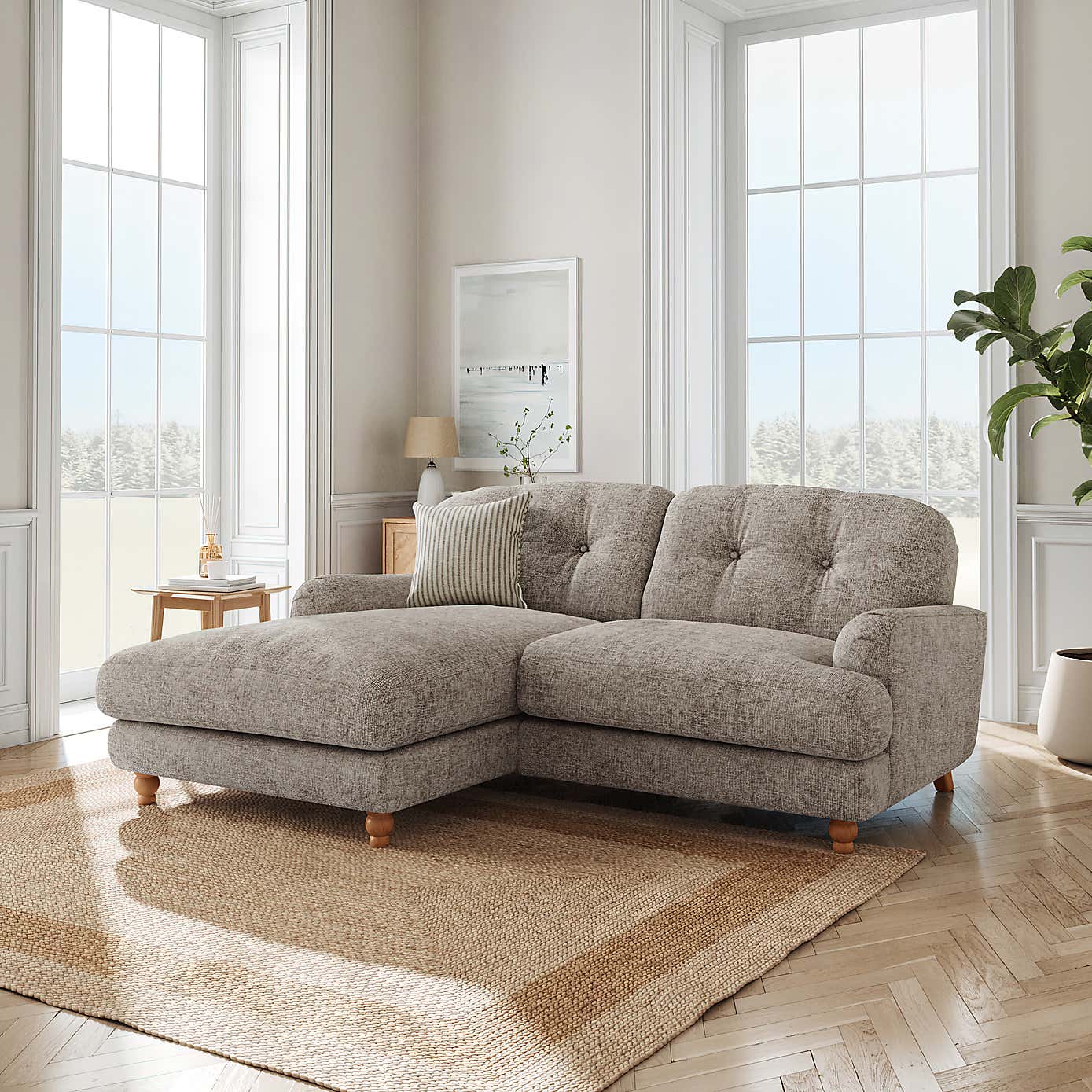 Martha Chunky Chenille Corner Chaise Sofa