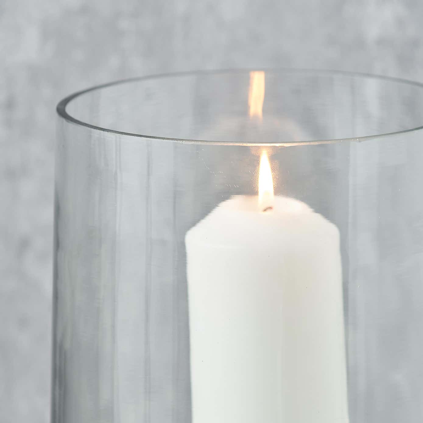 Metal & Glass Pedestal Hurricane Candle Holder