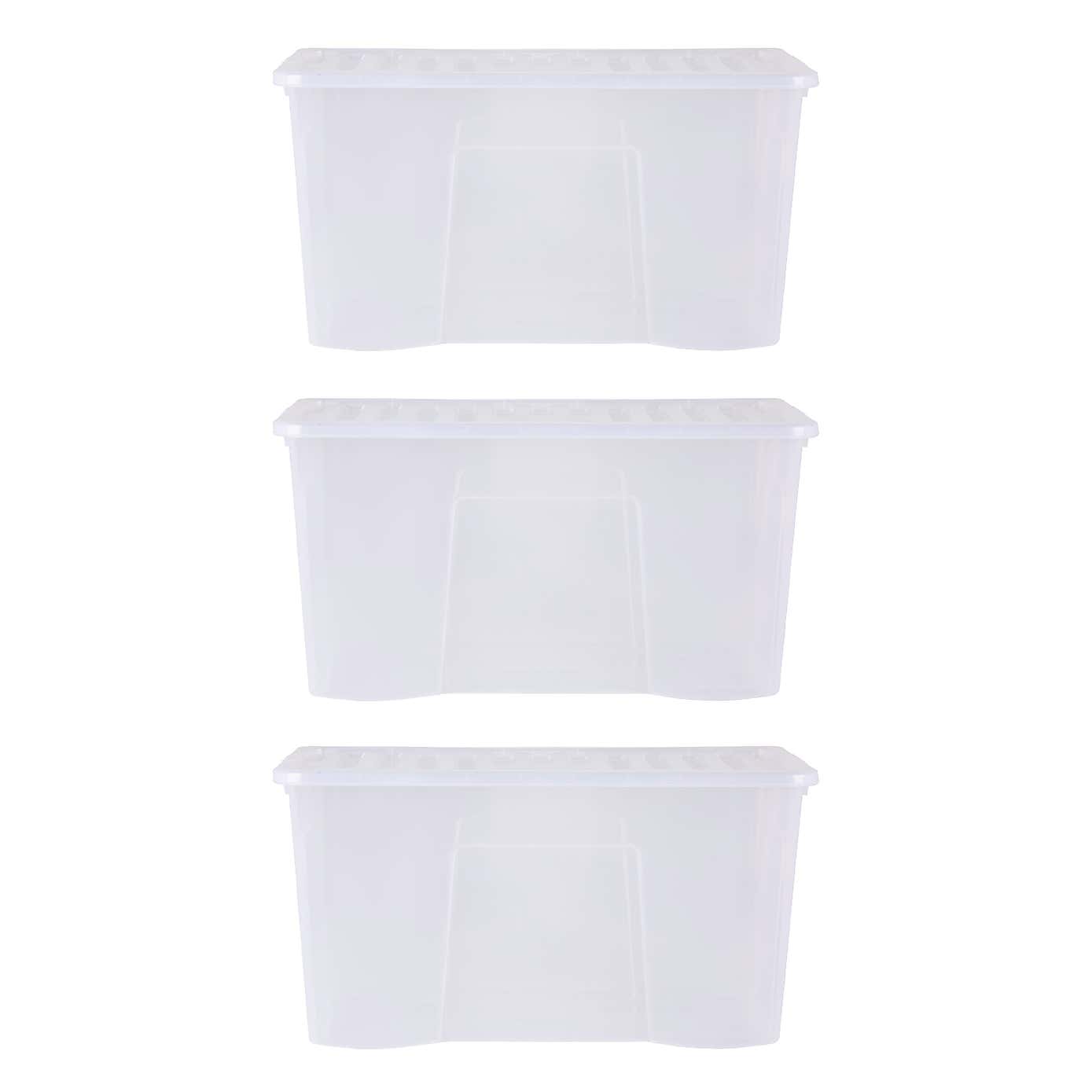 Wham Crystal Set of 3 Clear Boxes & Lids, 110L