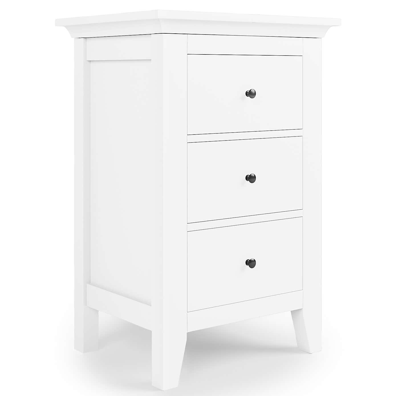 Lynton 3 Drawer Bedside White