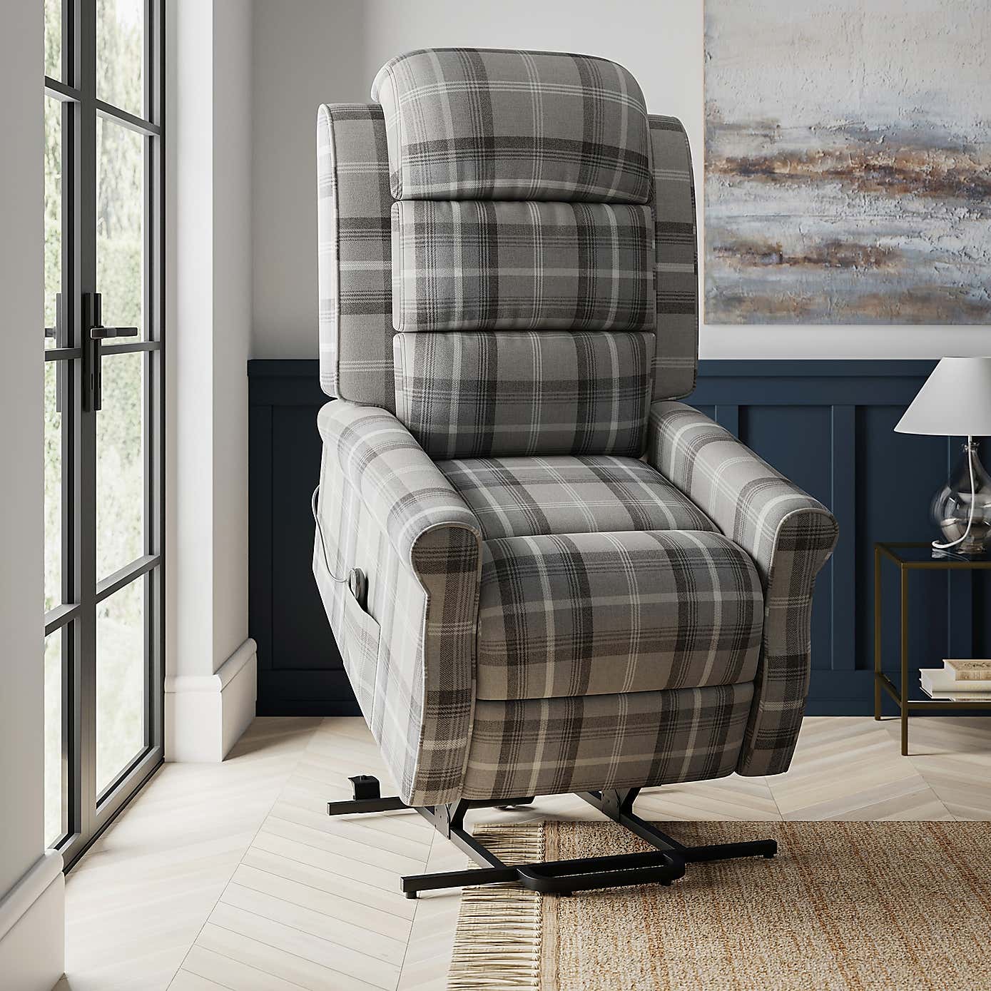 Edith Check Rise and Recline Chair