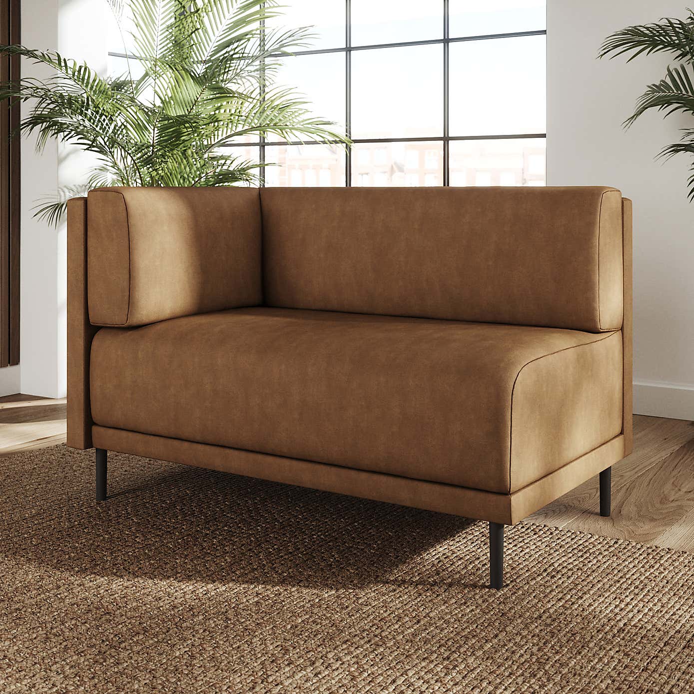 Mae Corner Dining Bench, Faux Leather