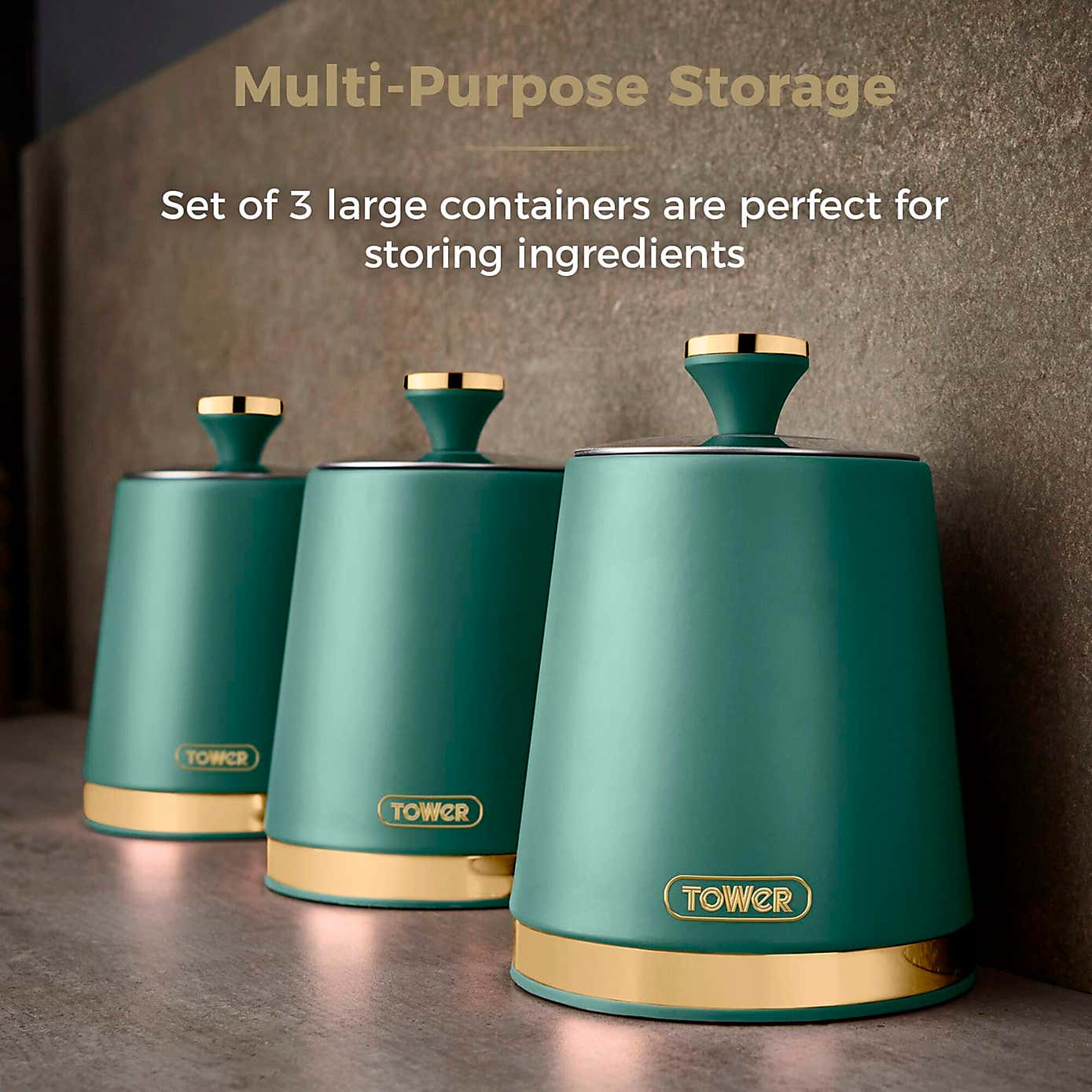 Tower Set of 3 Cavaletto Canisters