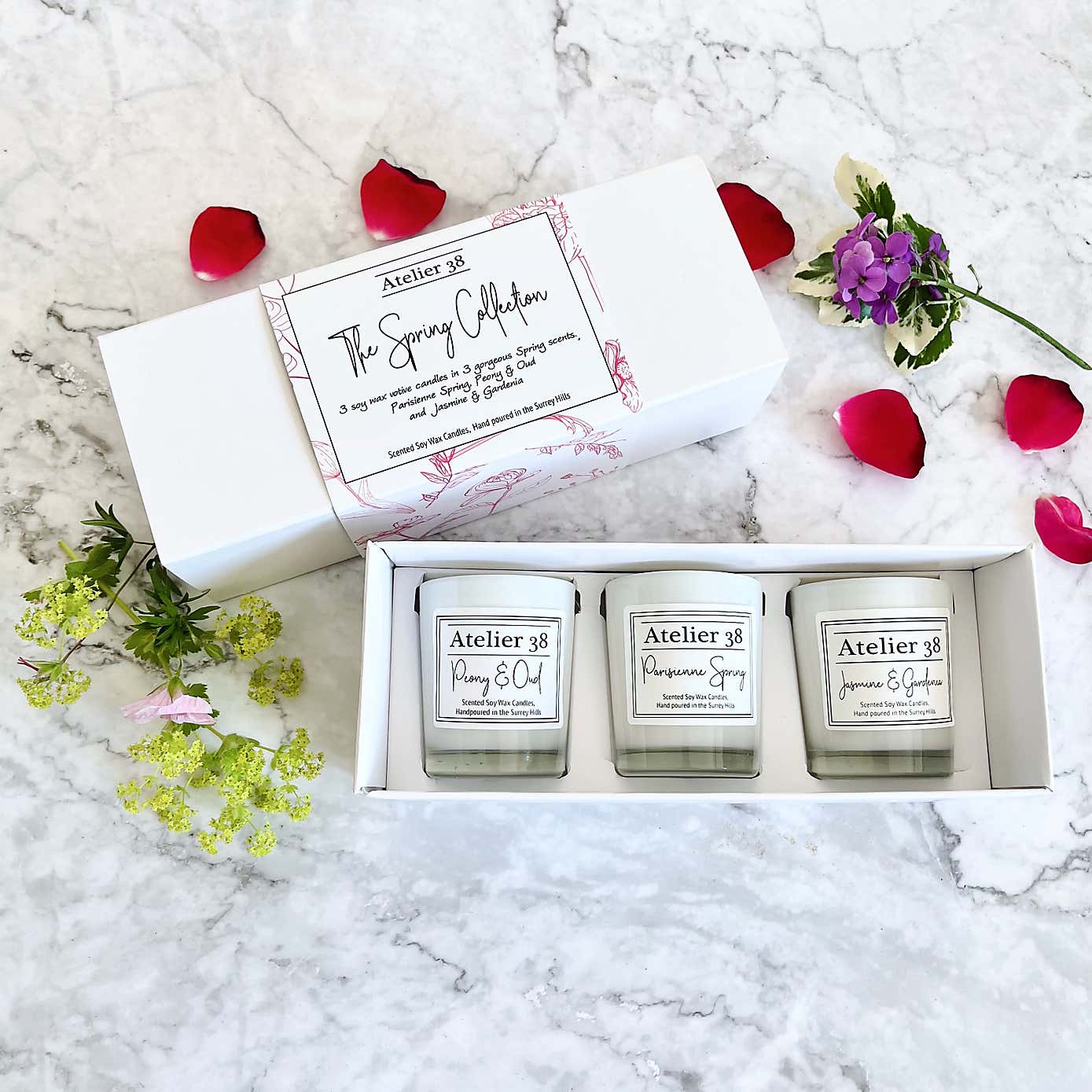 Atelier 38 Set of 3 Spring Votive Candles Gift Set