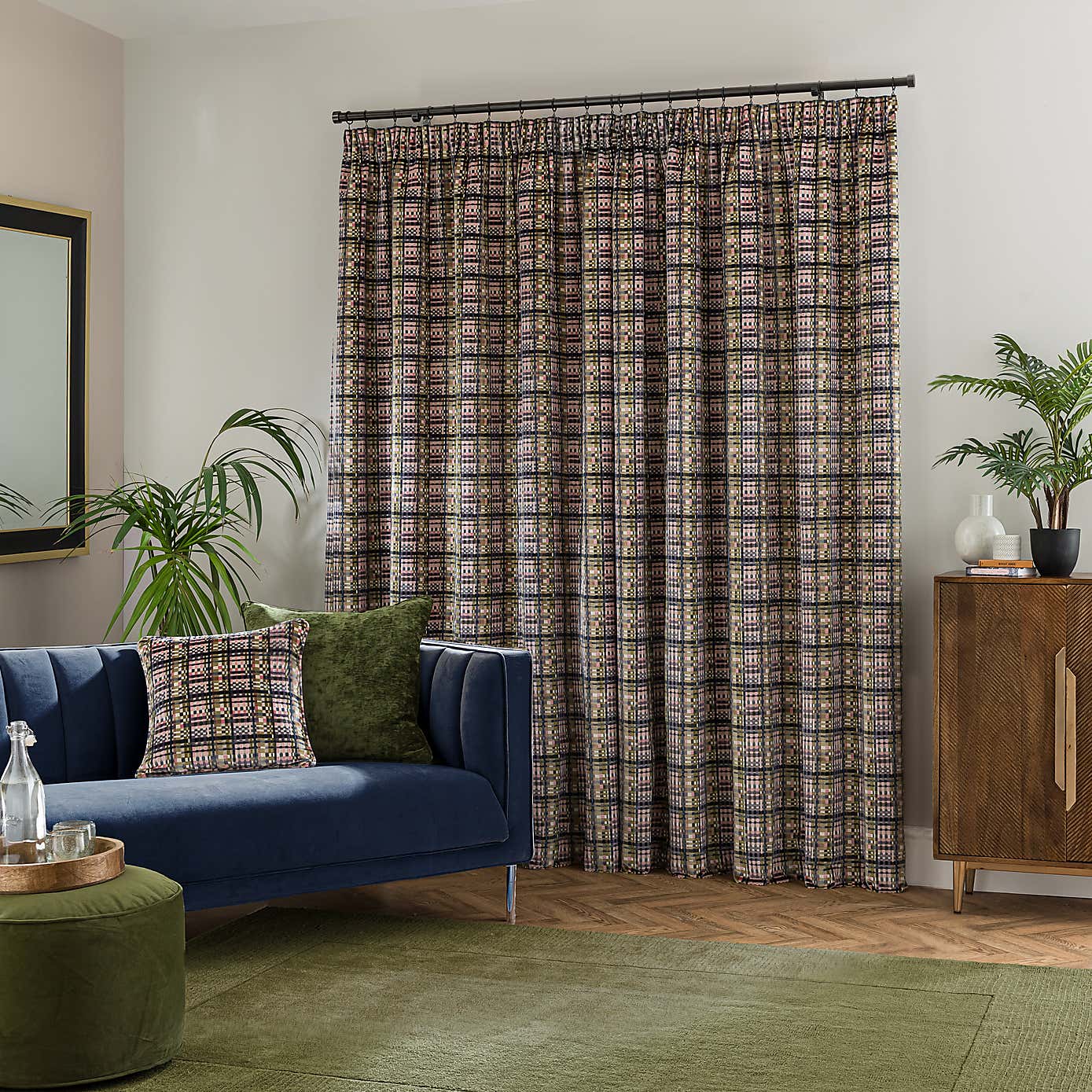 Roxana Cut Velvet Pencil Pleat Curtains
