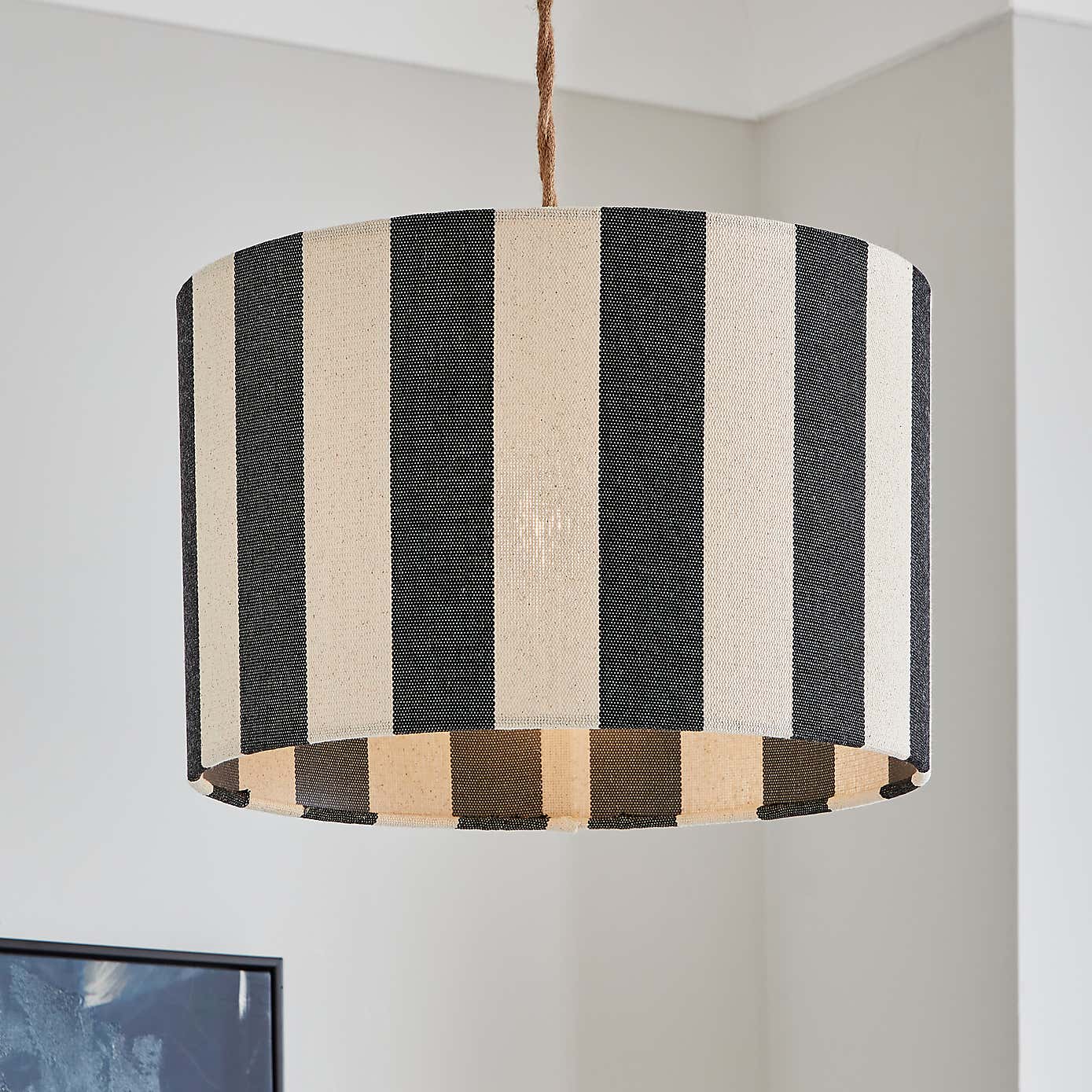 Beatrice Stripe Drum Lamp Shade