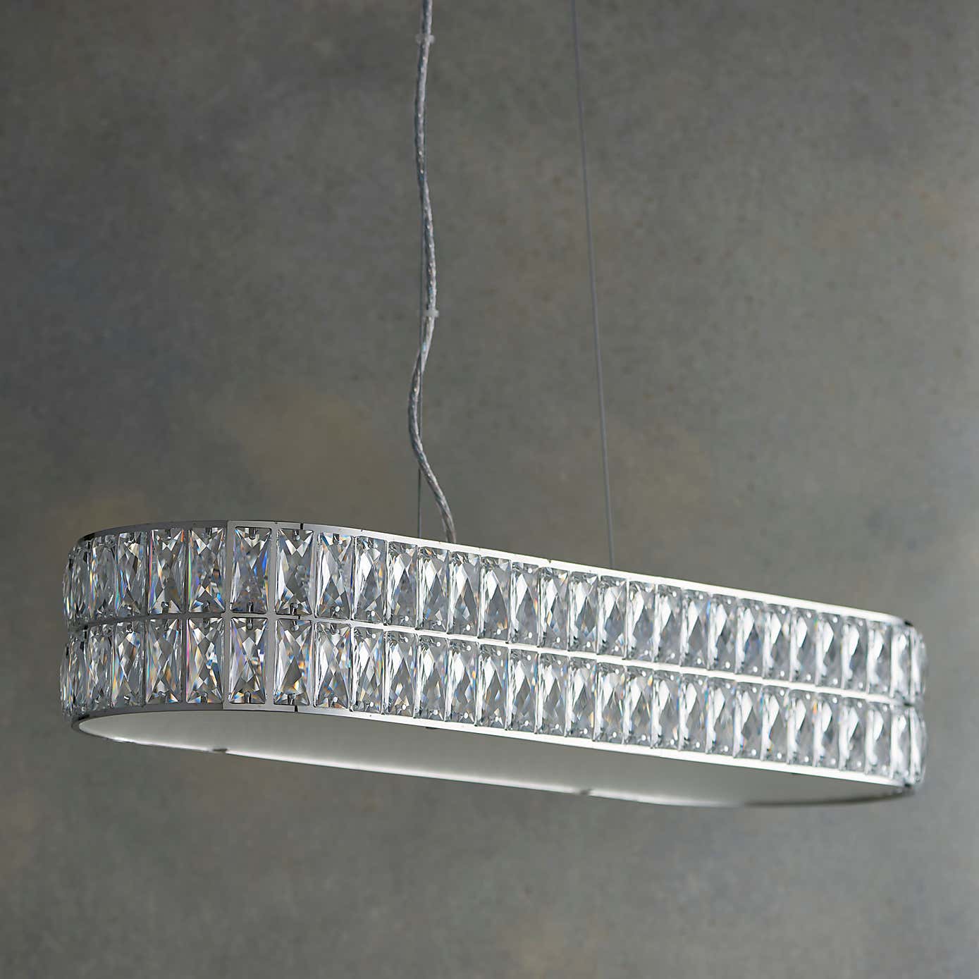 Crystal Armoury Integrated LED Diner Ceiling Fitting 75cm