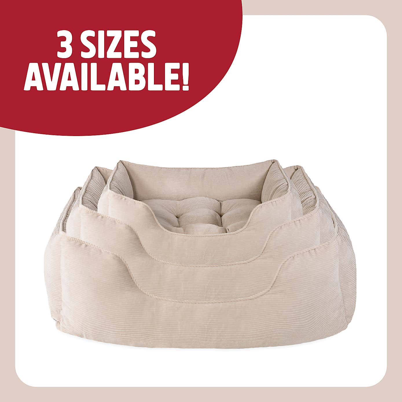 Rosewood Cord Square Pet Bed