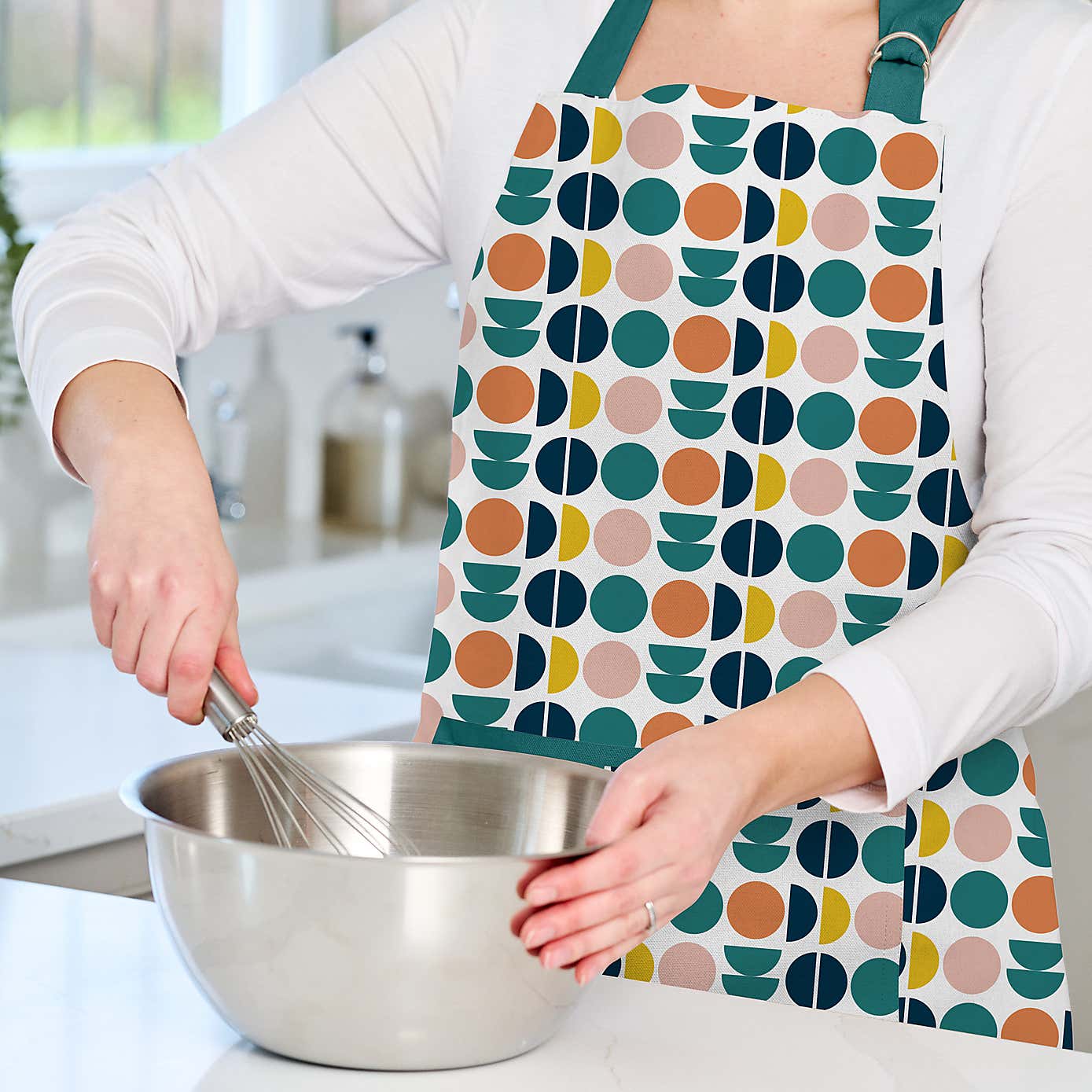 Dexam Retro Spot Teal Cotton Adult Apron