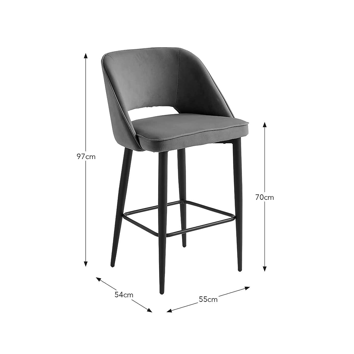 Lillia Velvet Bar Stool