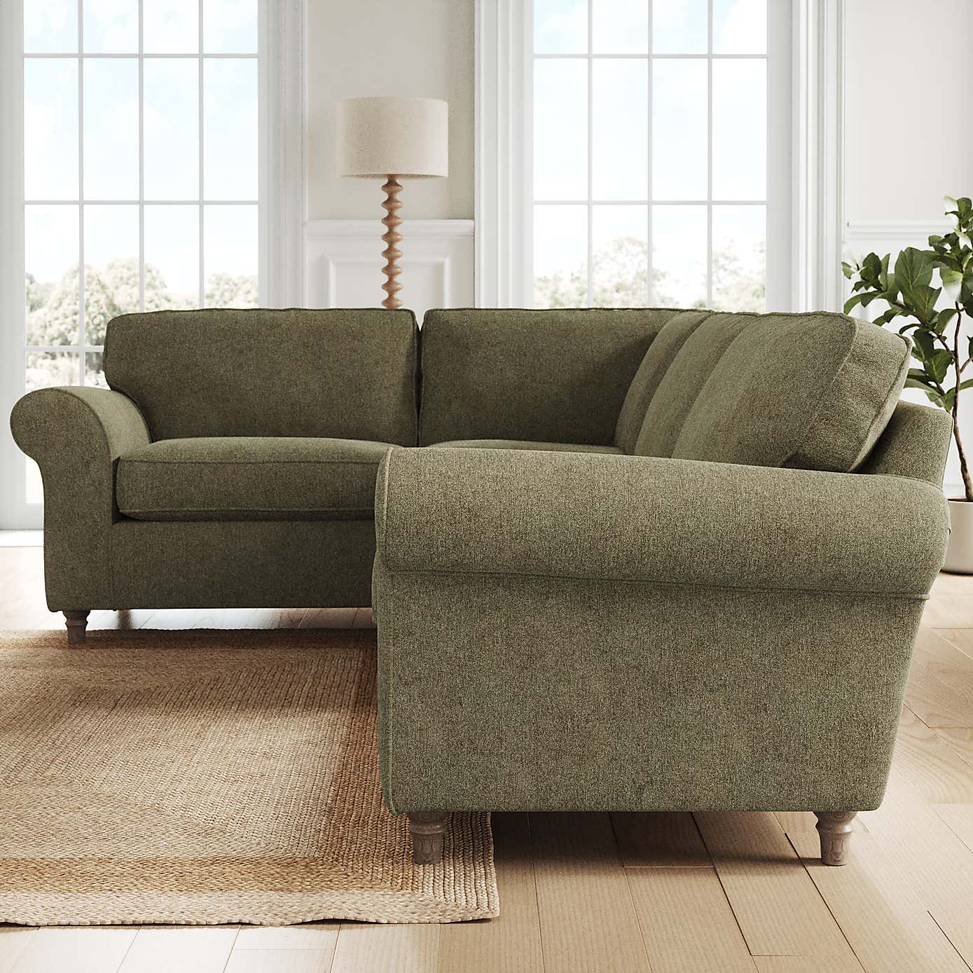 Flori Corner Sofa, Soft Chenille
