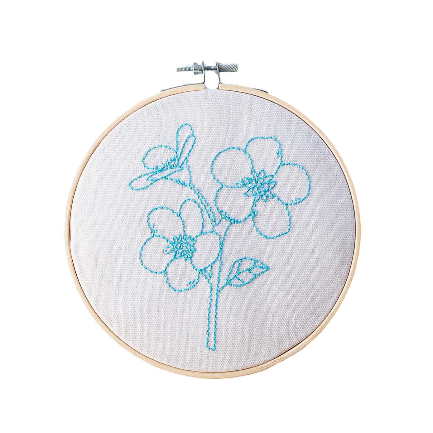 Cotton Clara Forget Me Not Embroidery Hoop Kit