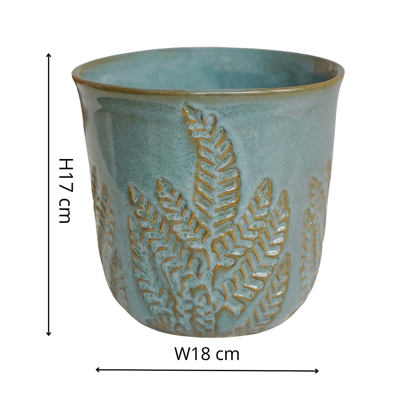 Kew Embossed Fern Planter