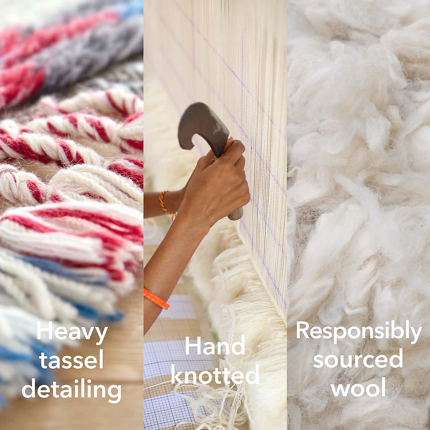 Navi Premium Hand-Knotted Shaggy Wool Rug