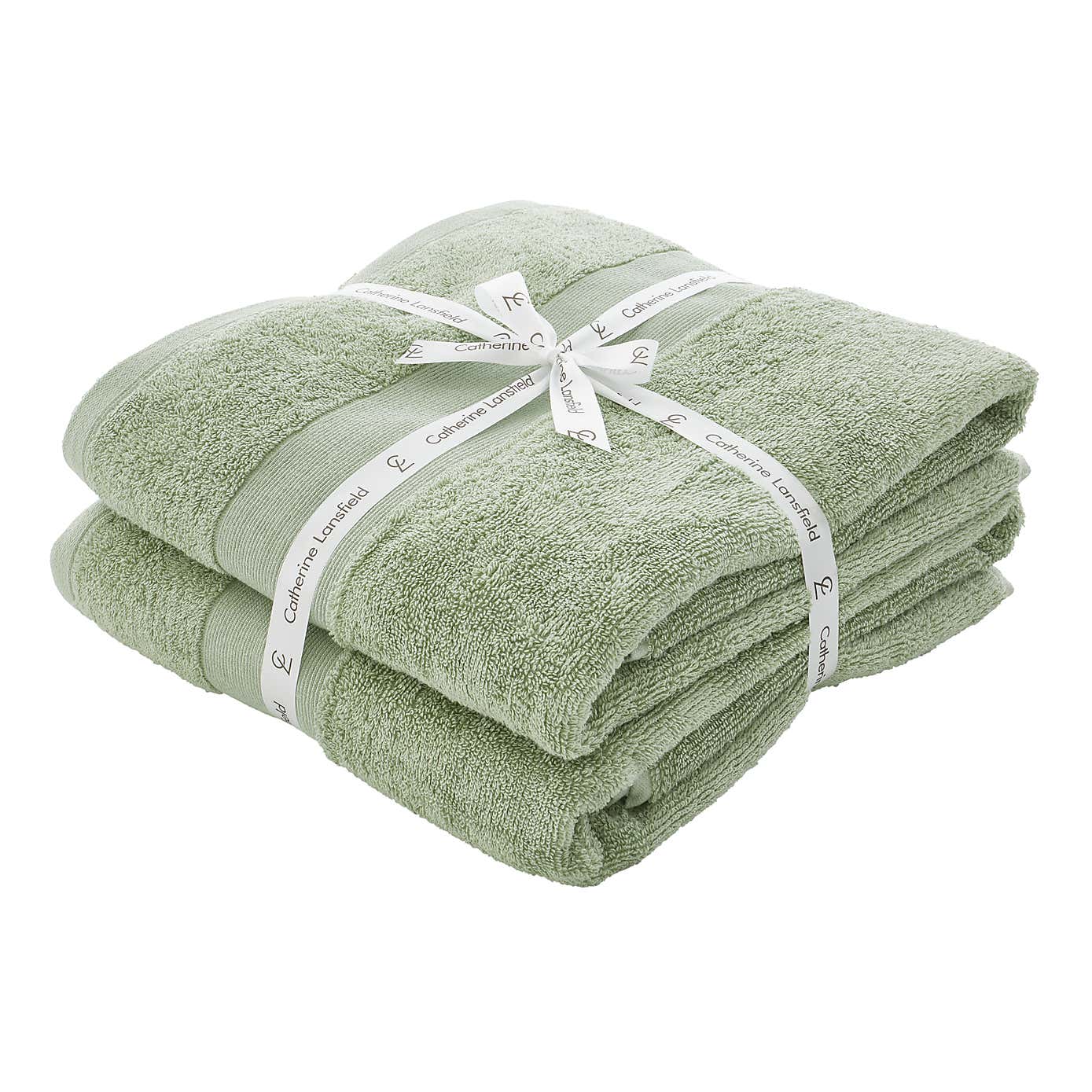 Set of 2 Catherine Lansfield Anti Bacterial Bath Sheets