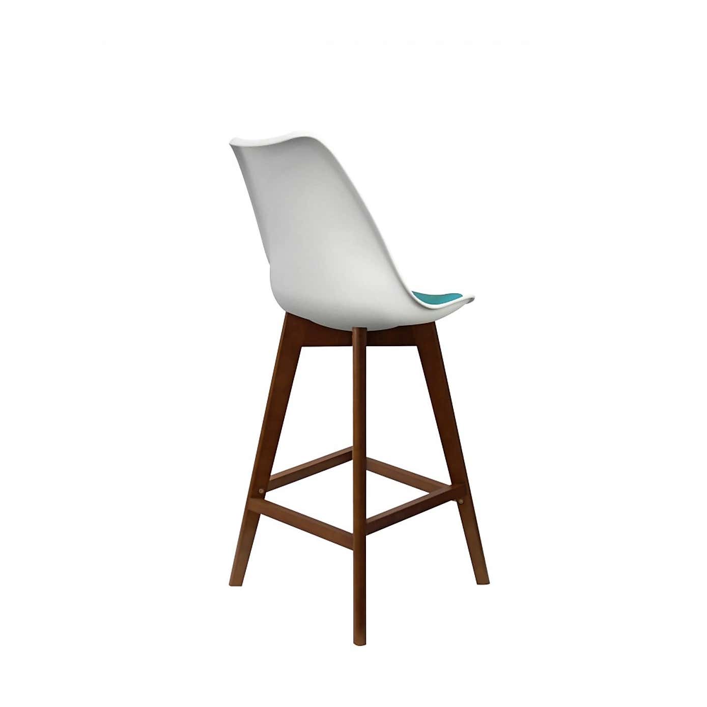 Fusion Living Soho White Plastic Bar Stool