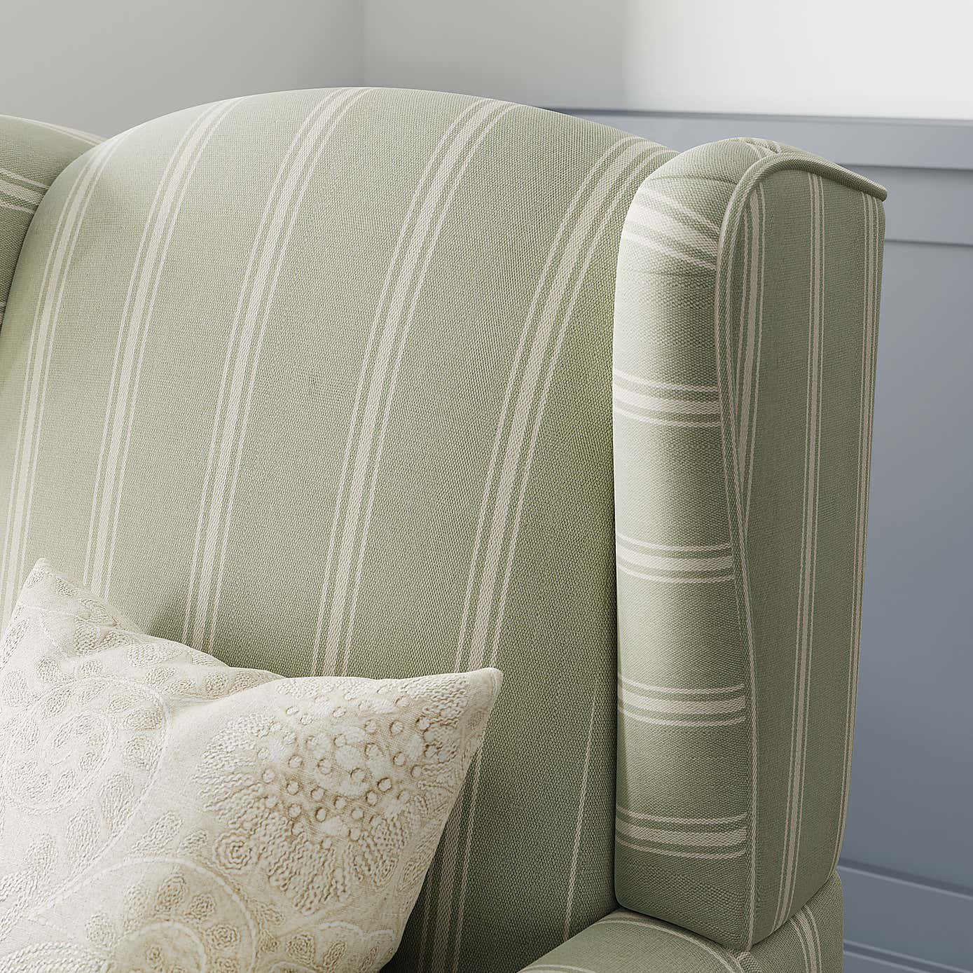 Oswald Pinstripe Wingback Armchair