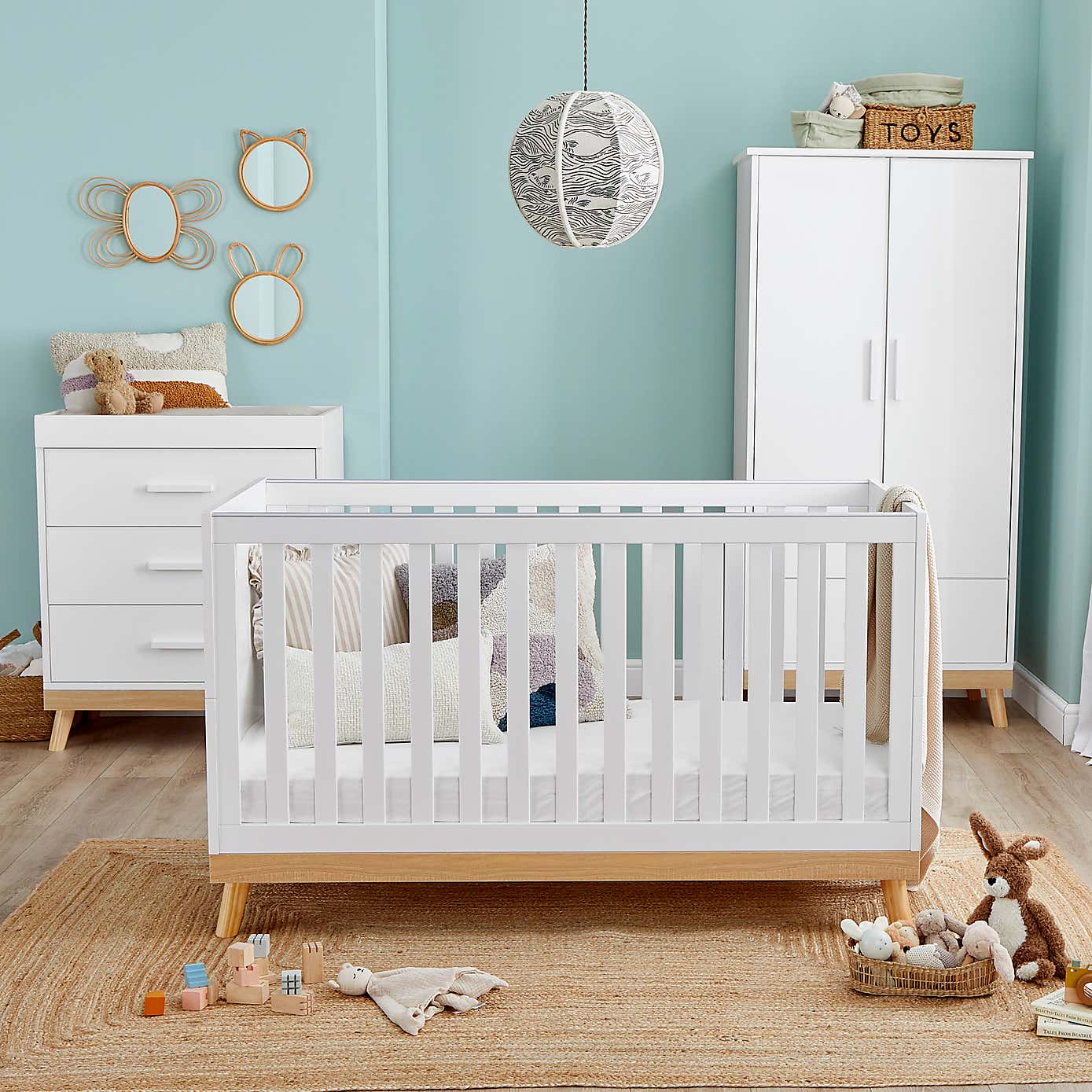 Mona 3 Piece Nursery Room Set, White