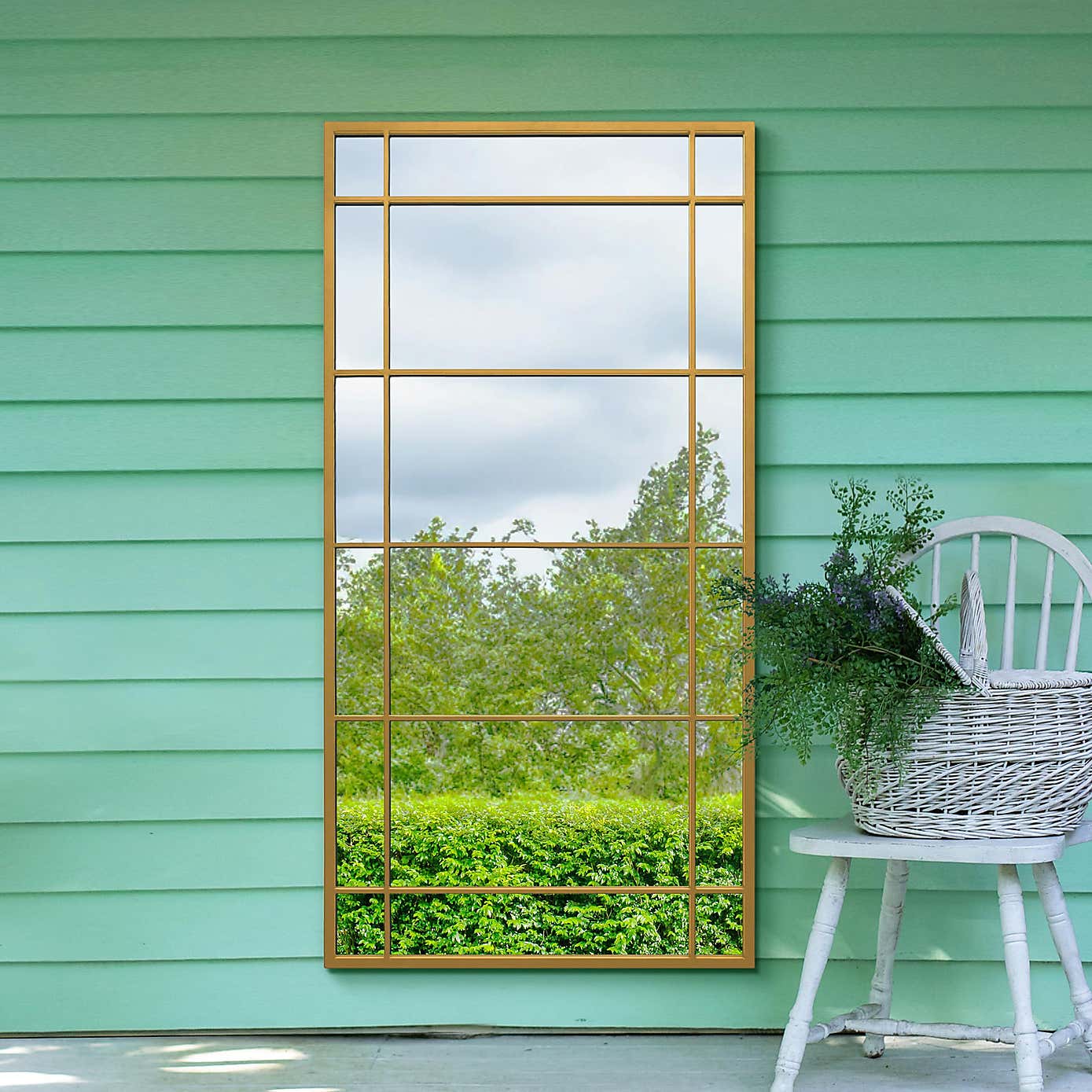 The Tabula Window Leaner Wall Outdoor Garden Mirror