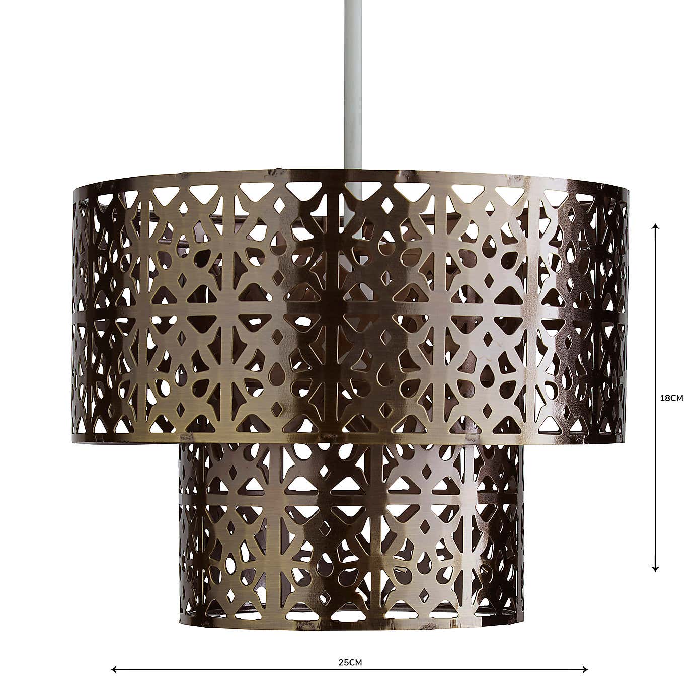 Cut Out 2 Tier Antique Brass Easy Fit Pendant Shade
