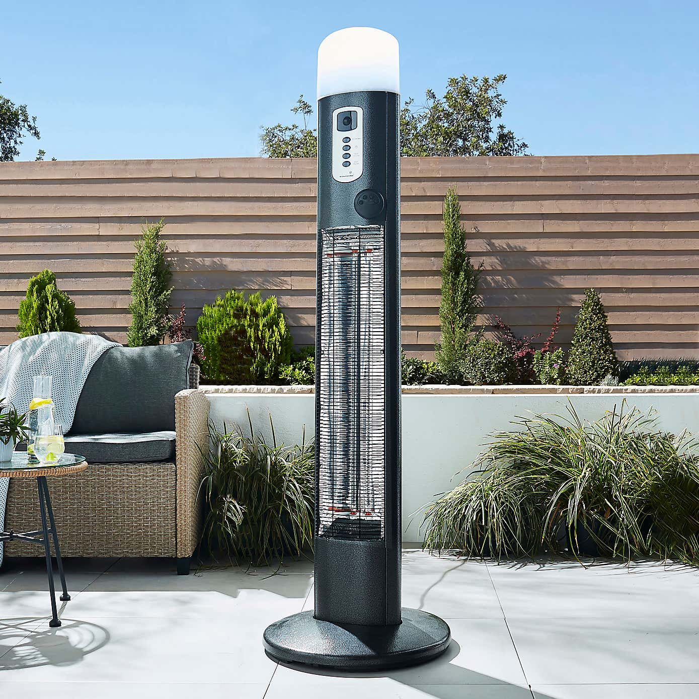 Amber Outdoor Pedestal Heater with Remote Control
