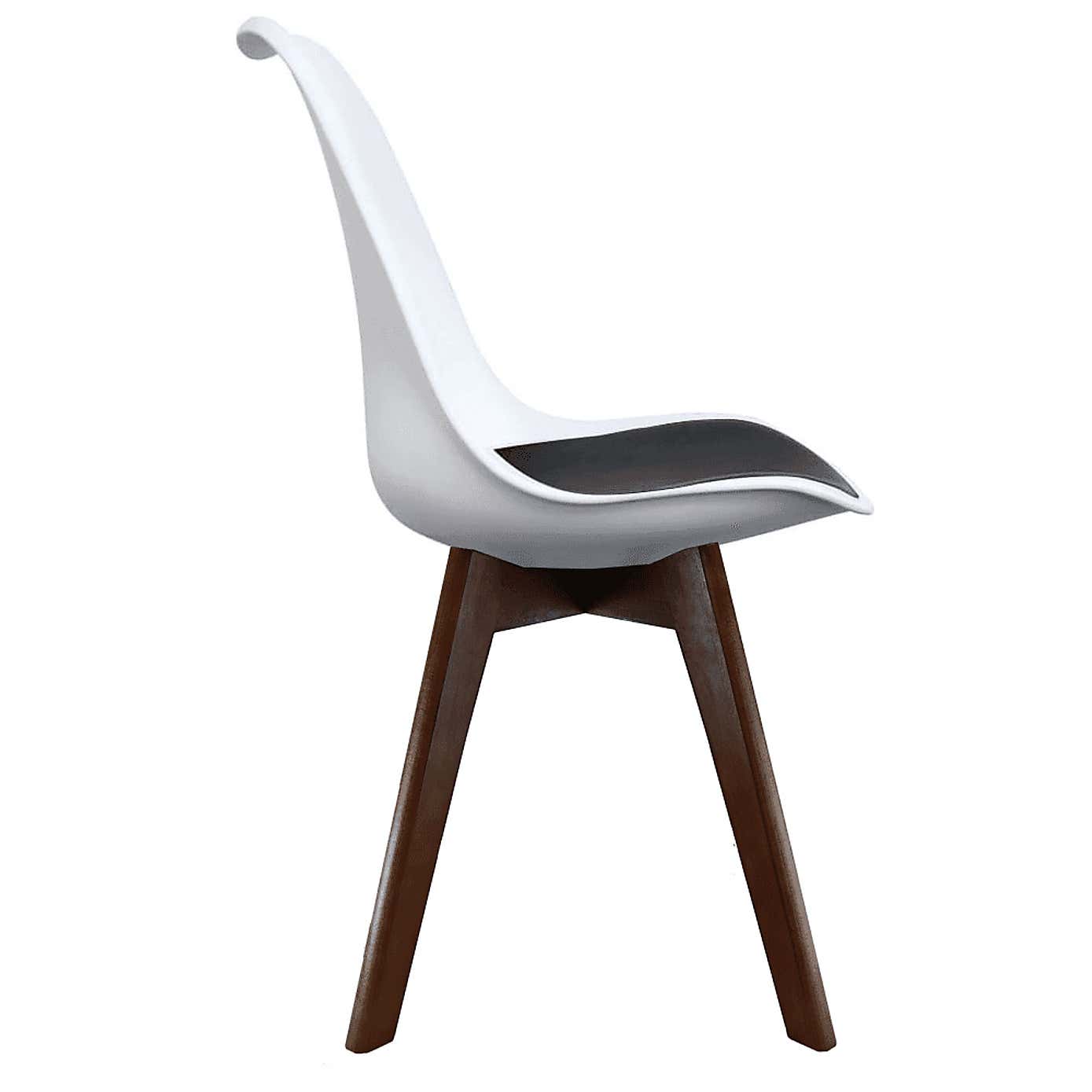 Fusion Living Soho White Plastic Dining Chair with Squared Legs