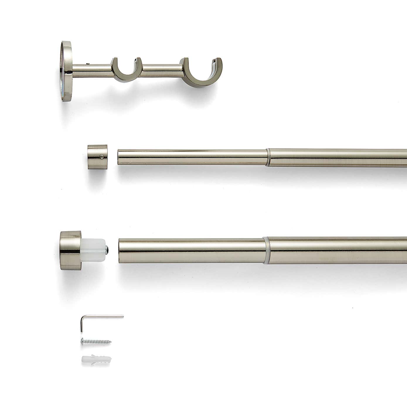 Trinity Double Layer Extendable Metal Eyelet Curtain Pole