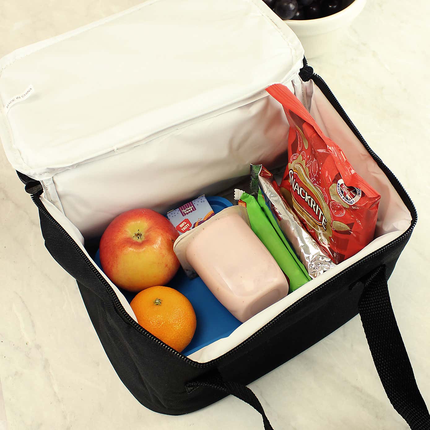 Personalised Black Football Lunch Bag