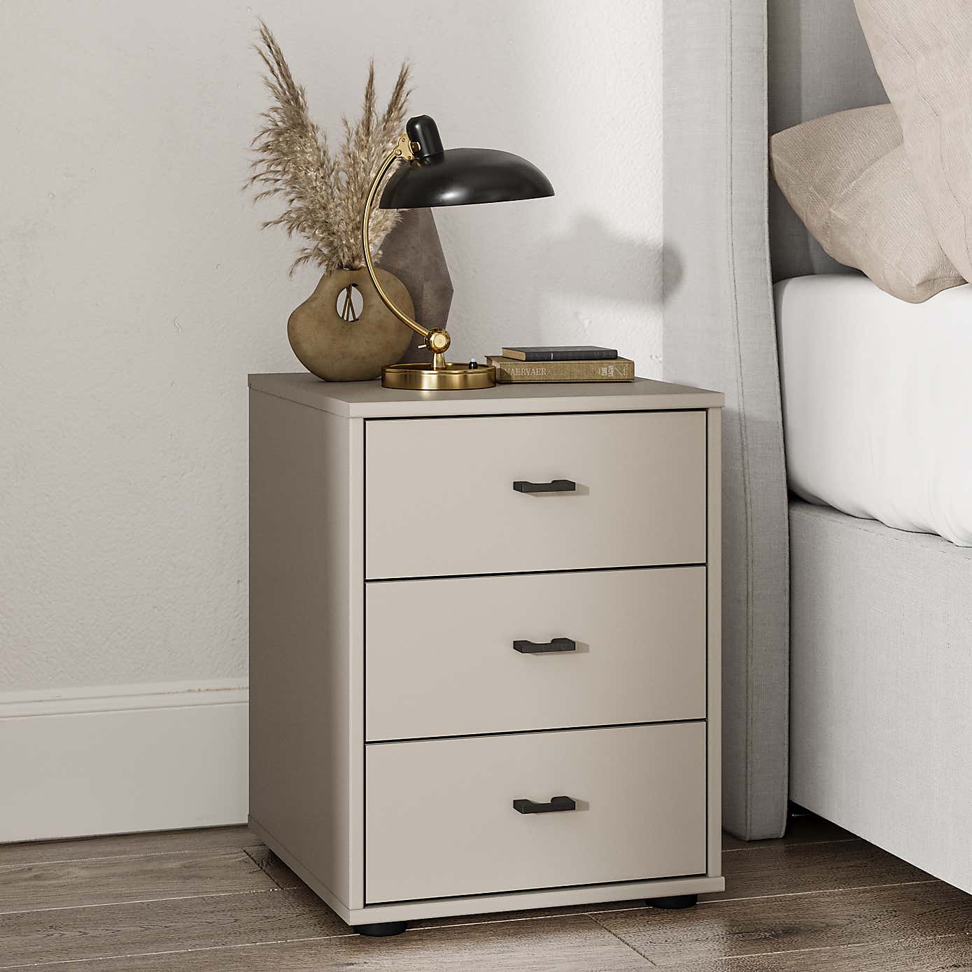 Kahla Matt 3 Drawer Bedside Table