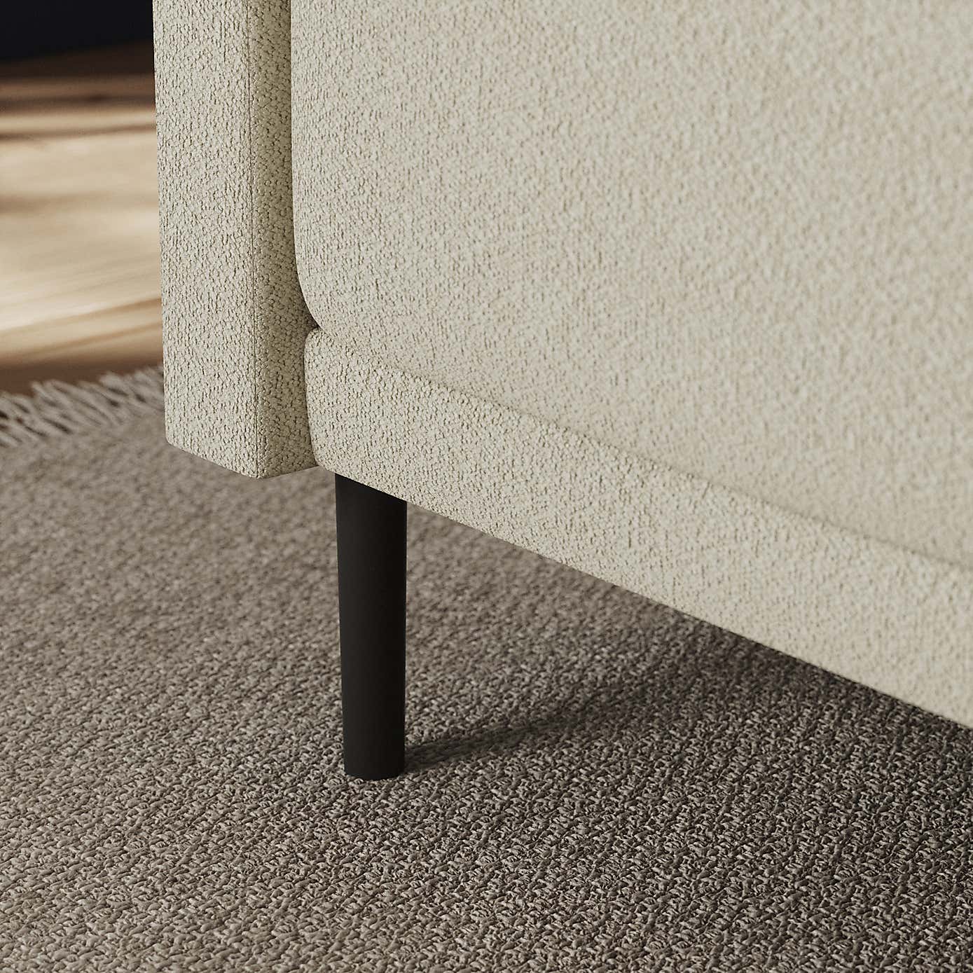 Amali Corner Dining Bench, Boucle