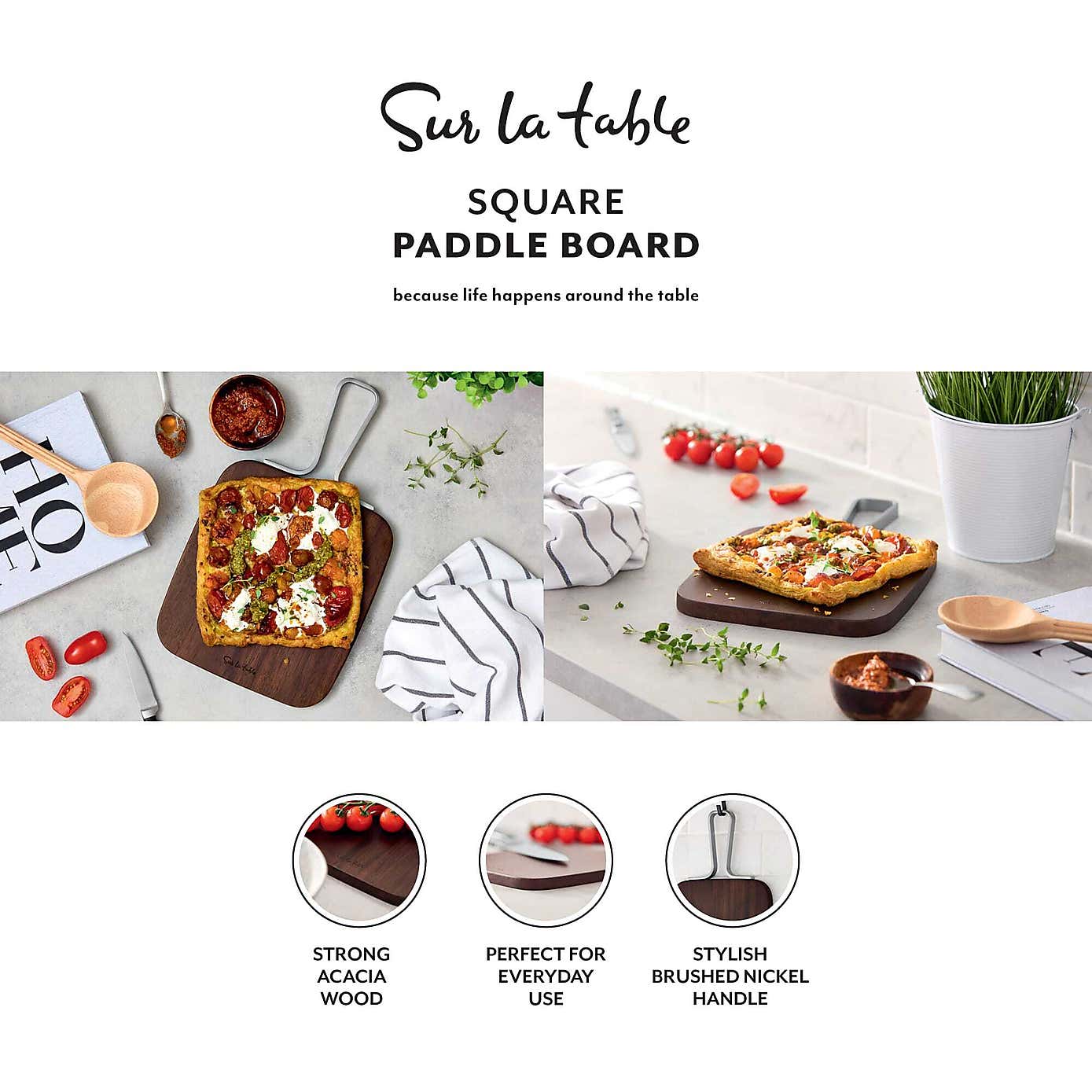 Sur La Table Square Acaica Wood Paddle Board